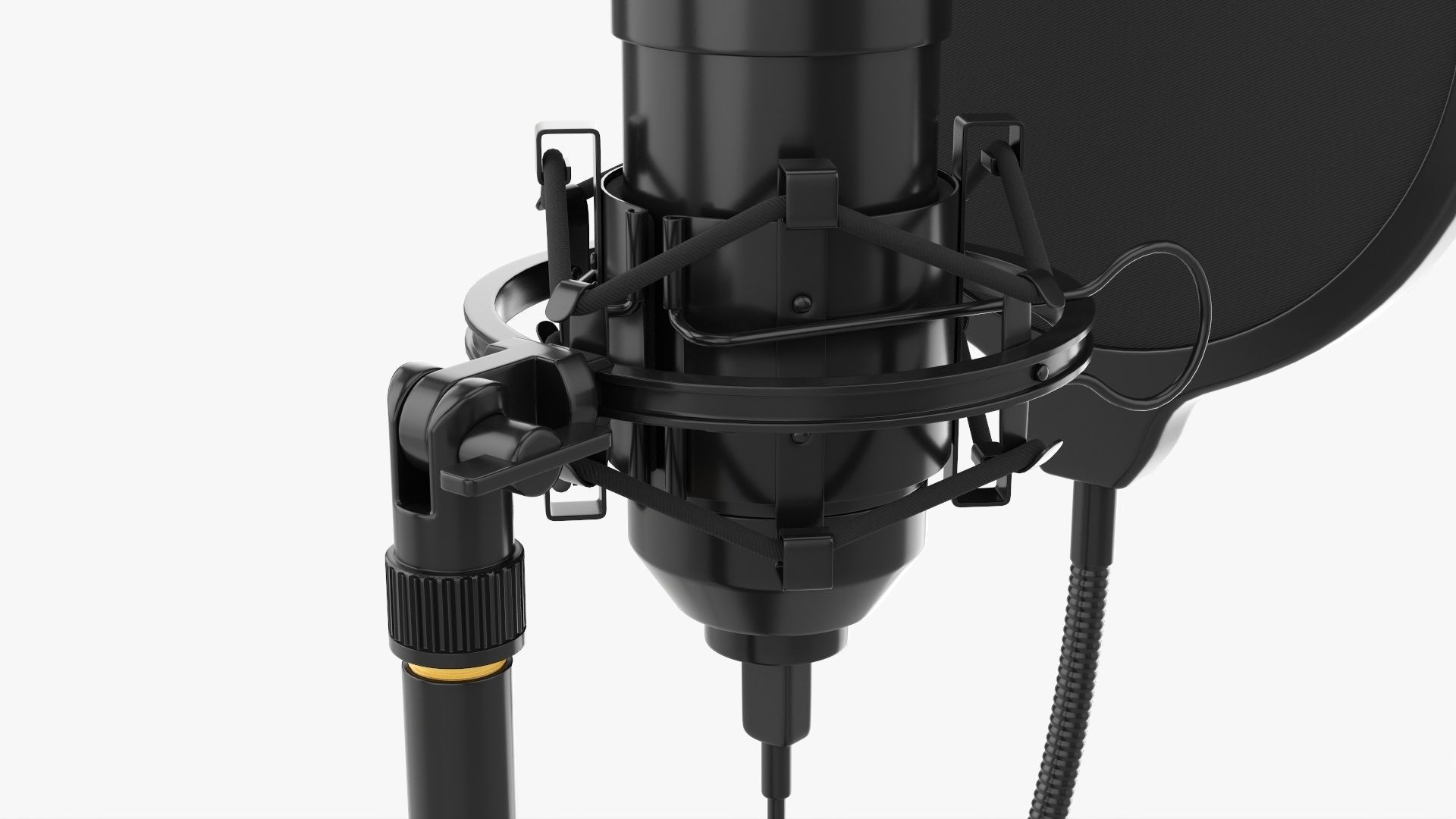Microphone with stand cardioid  USB 3D model_6