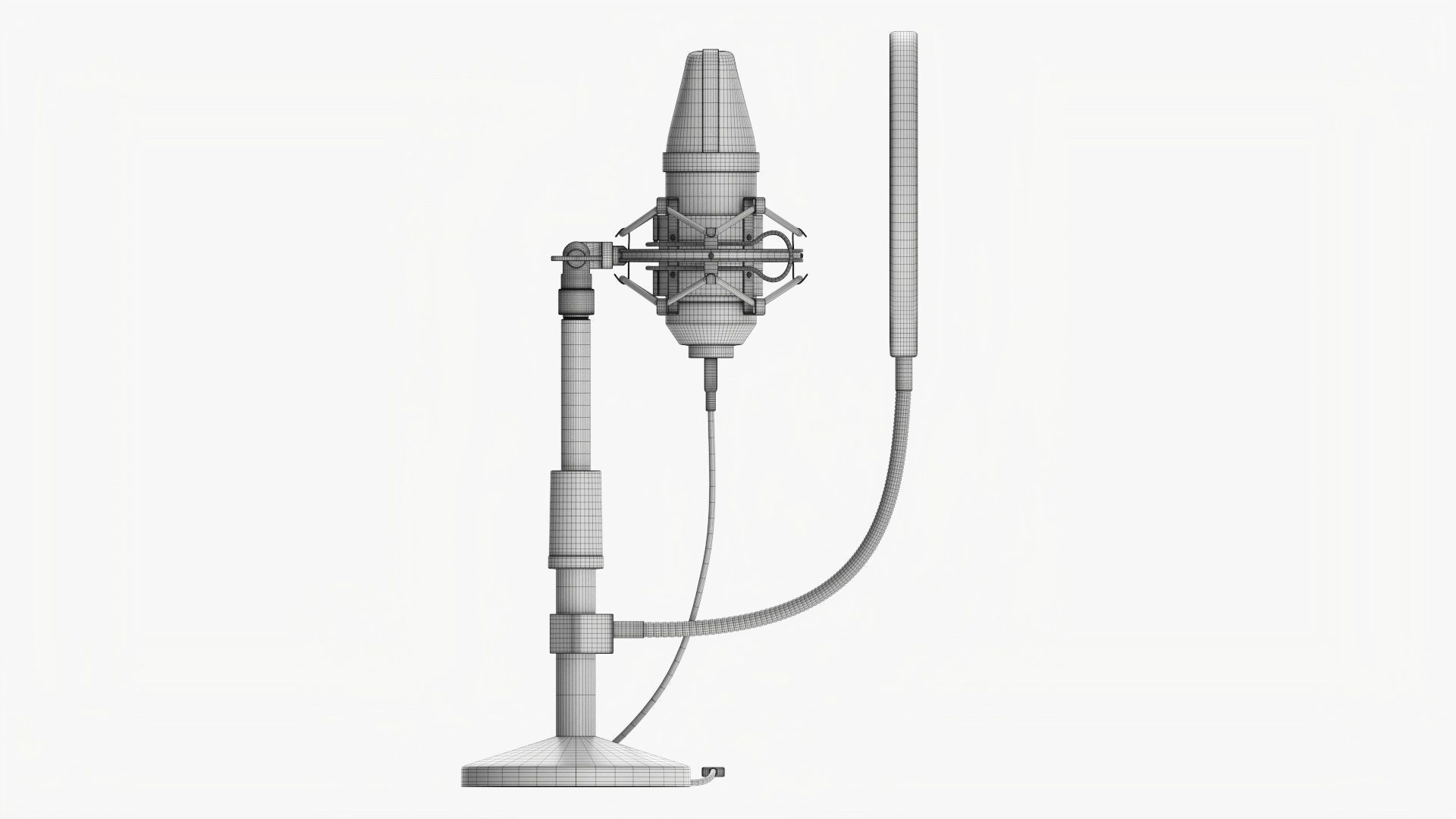 Microphone with stand cardioid  USB 3D model_20