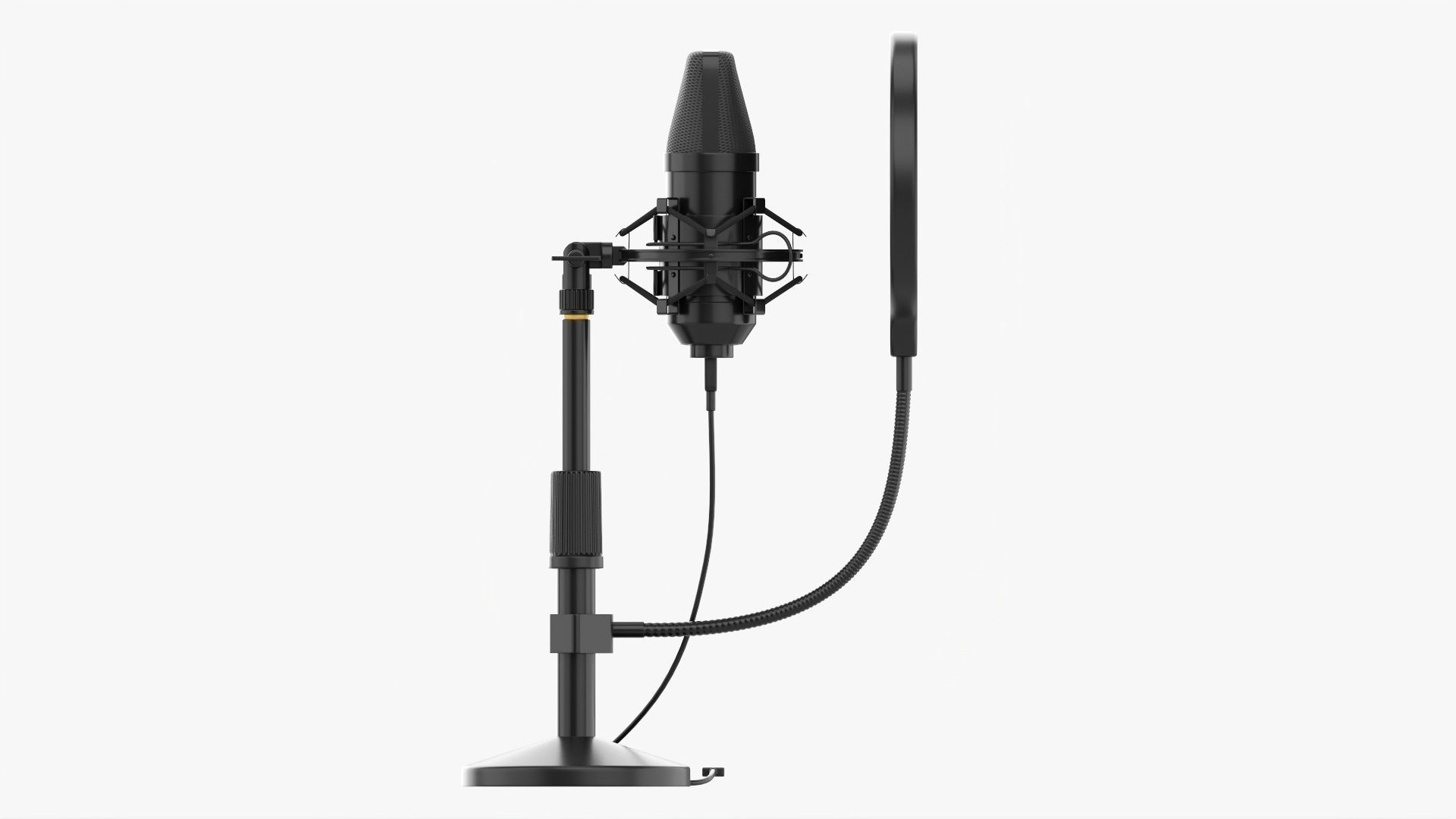 Microphone with stand cardioid  USB 3D model_3
