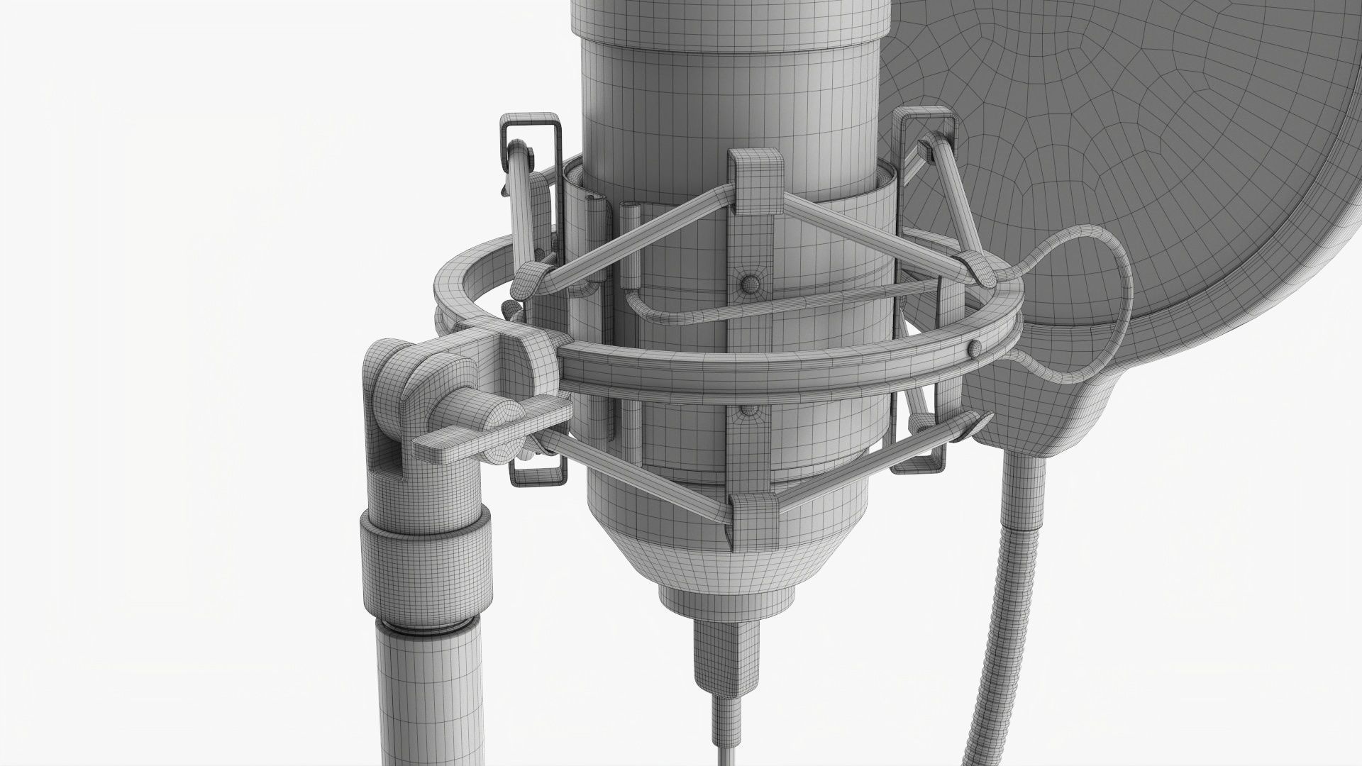 Microphone with stand cardioid  USB 3D model_14