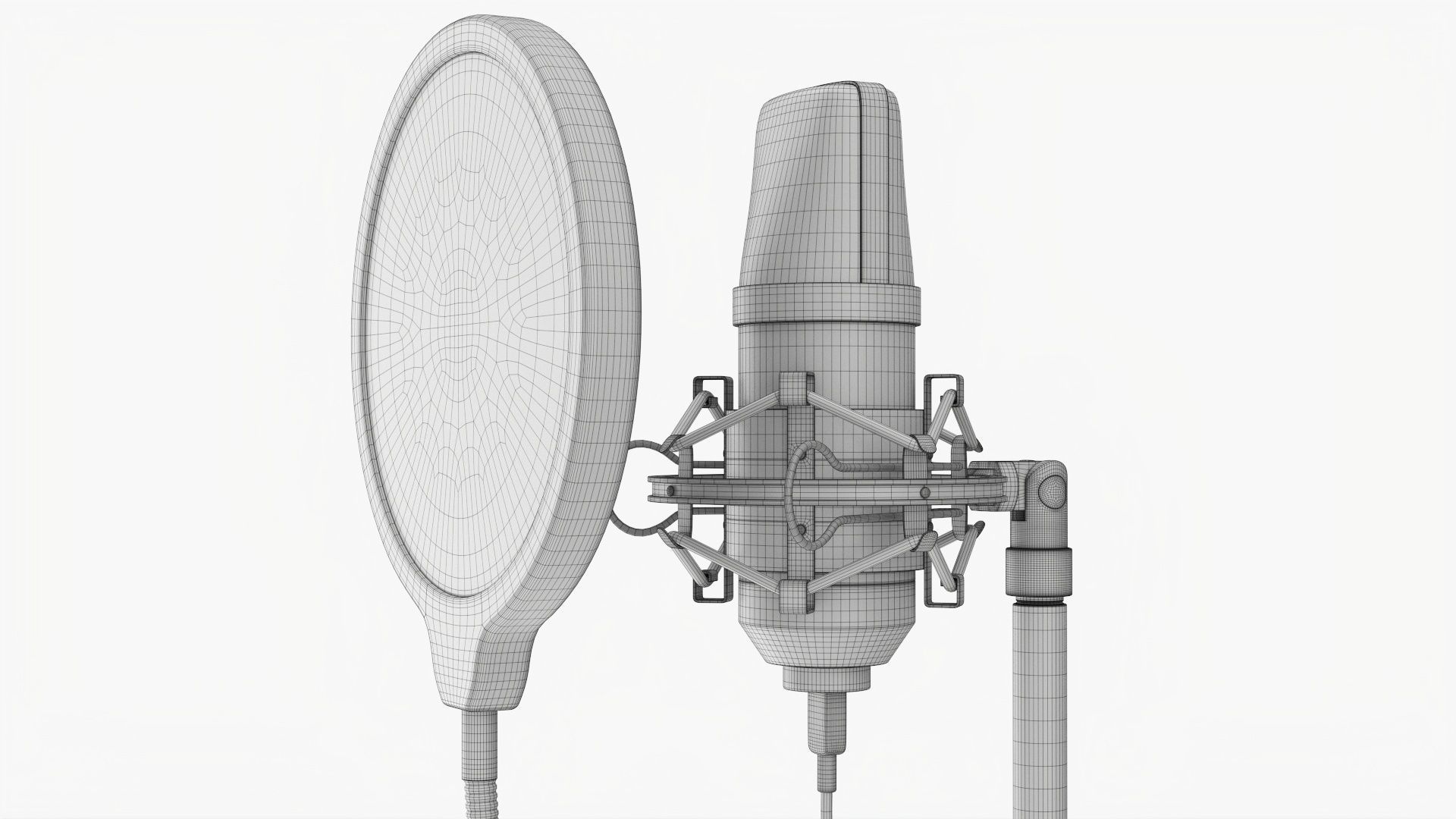 Microphone with stand cardioid  USB 3D model_13