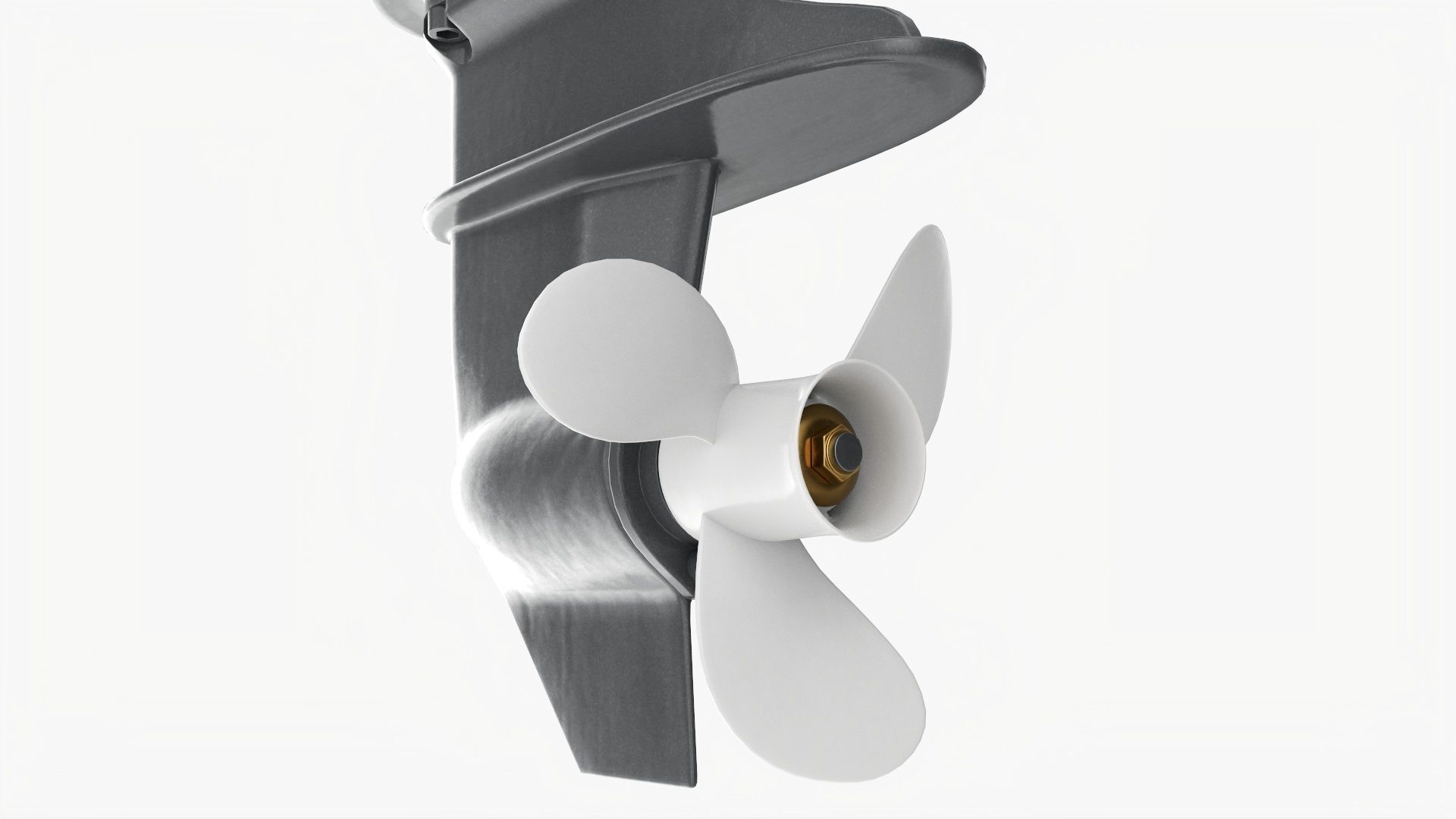 Outboard portable boat motor with folded tiller 3D model_9