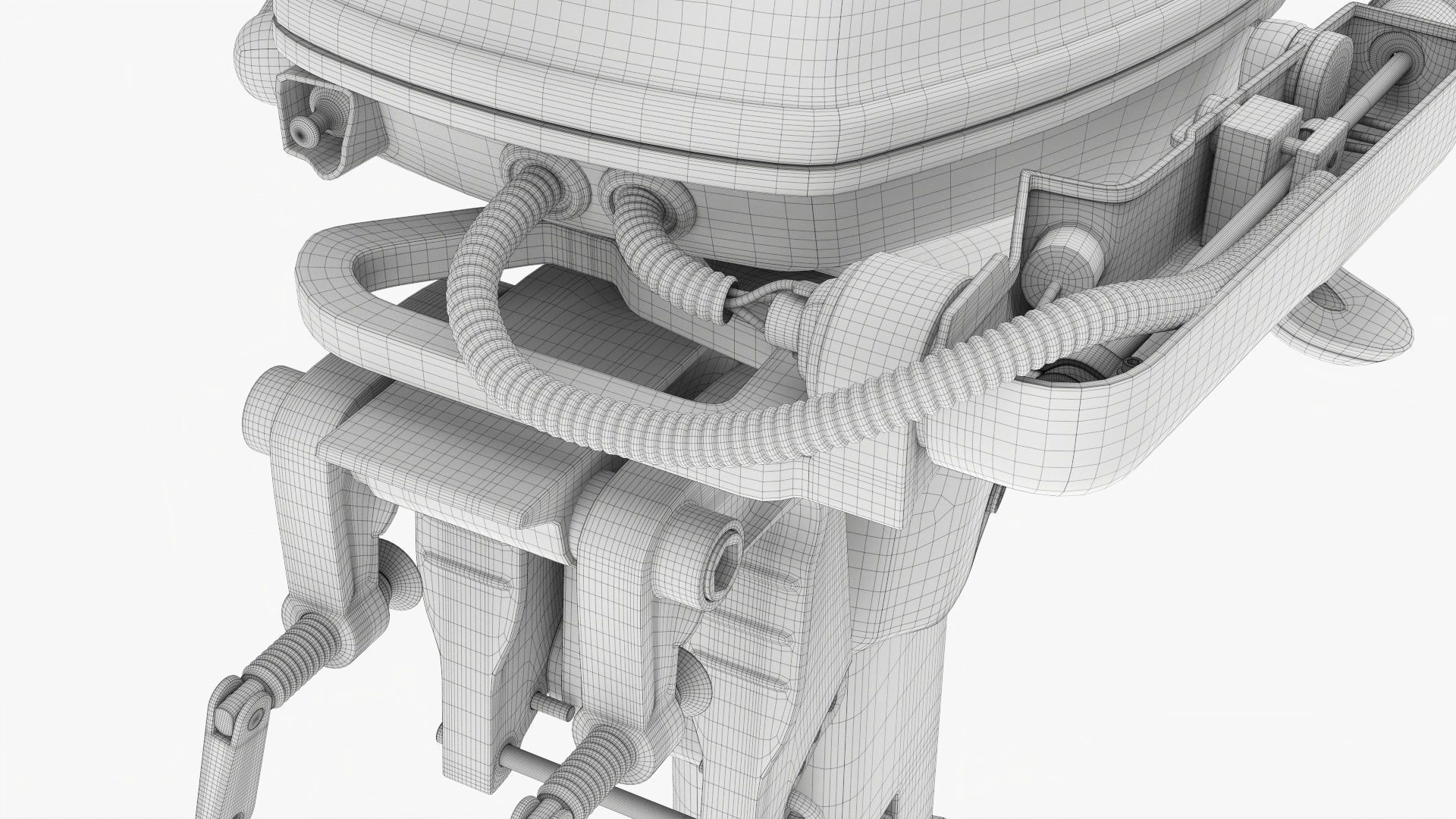 Outboard portable boat motor with folded tiller 3D model_15