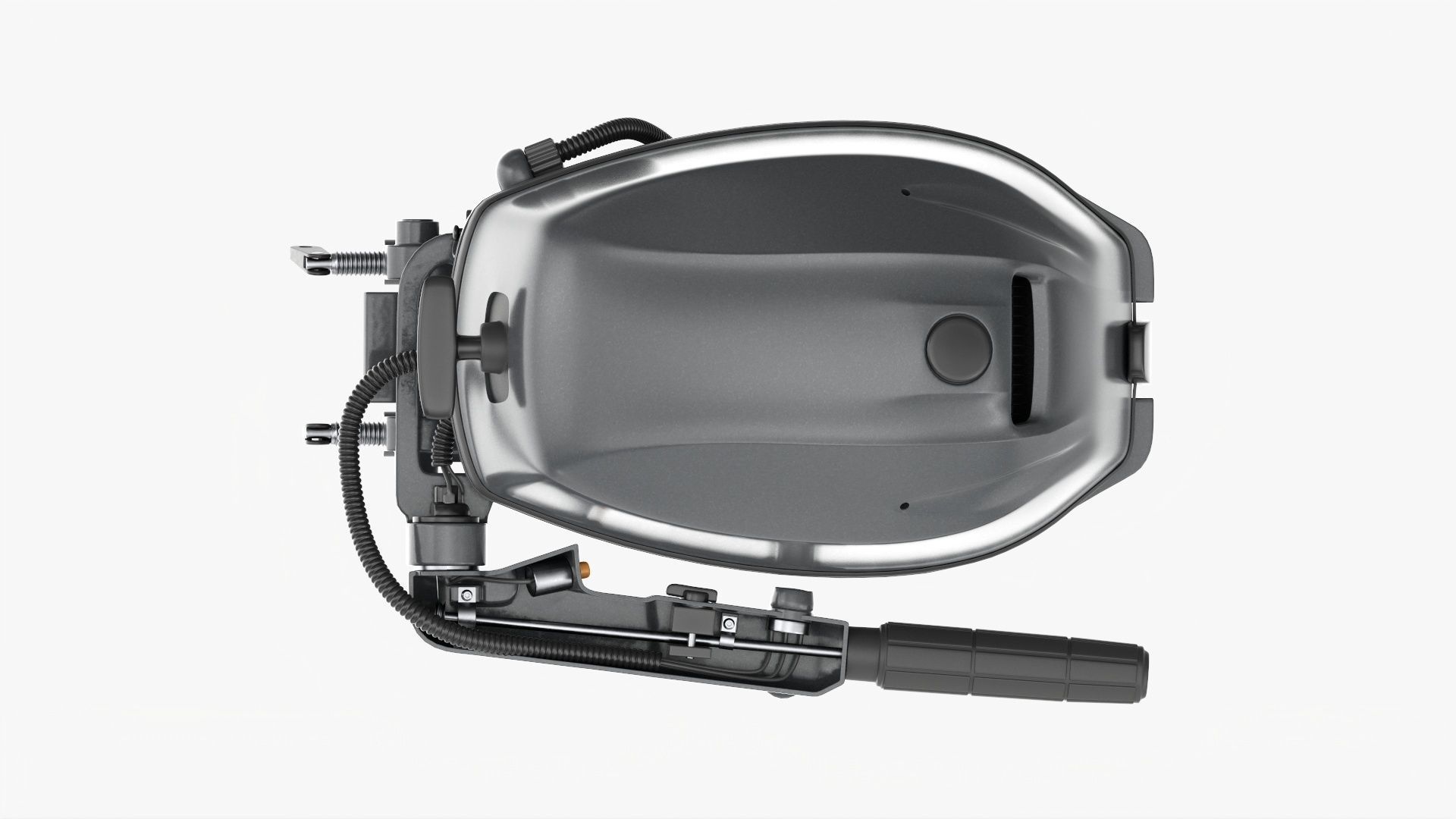 Outboard portable boat motor with folded tiller 3D model_5