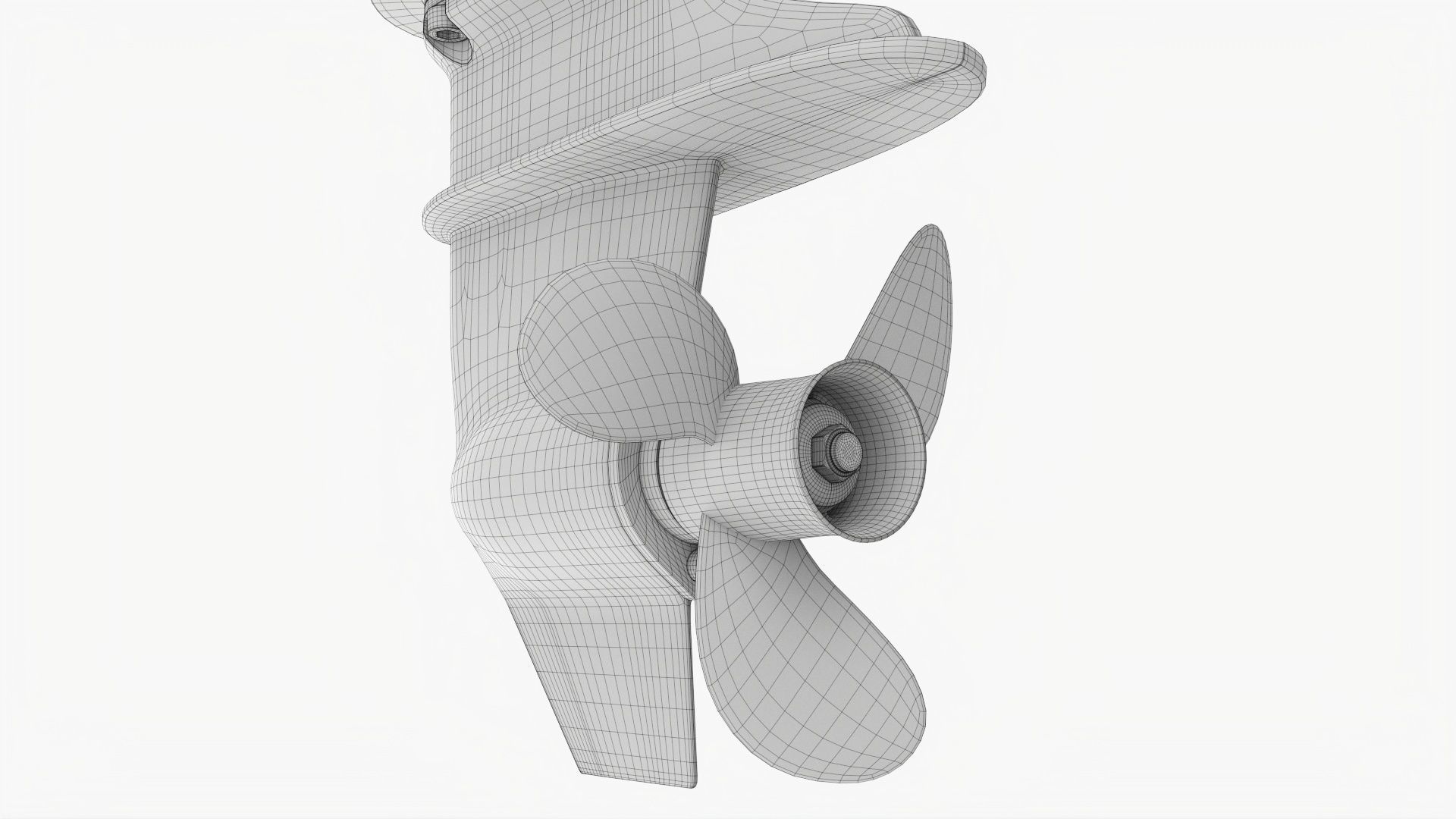 Outboard portable boat motor with folded tiller 3D model_18