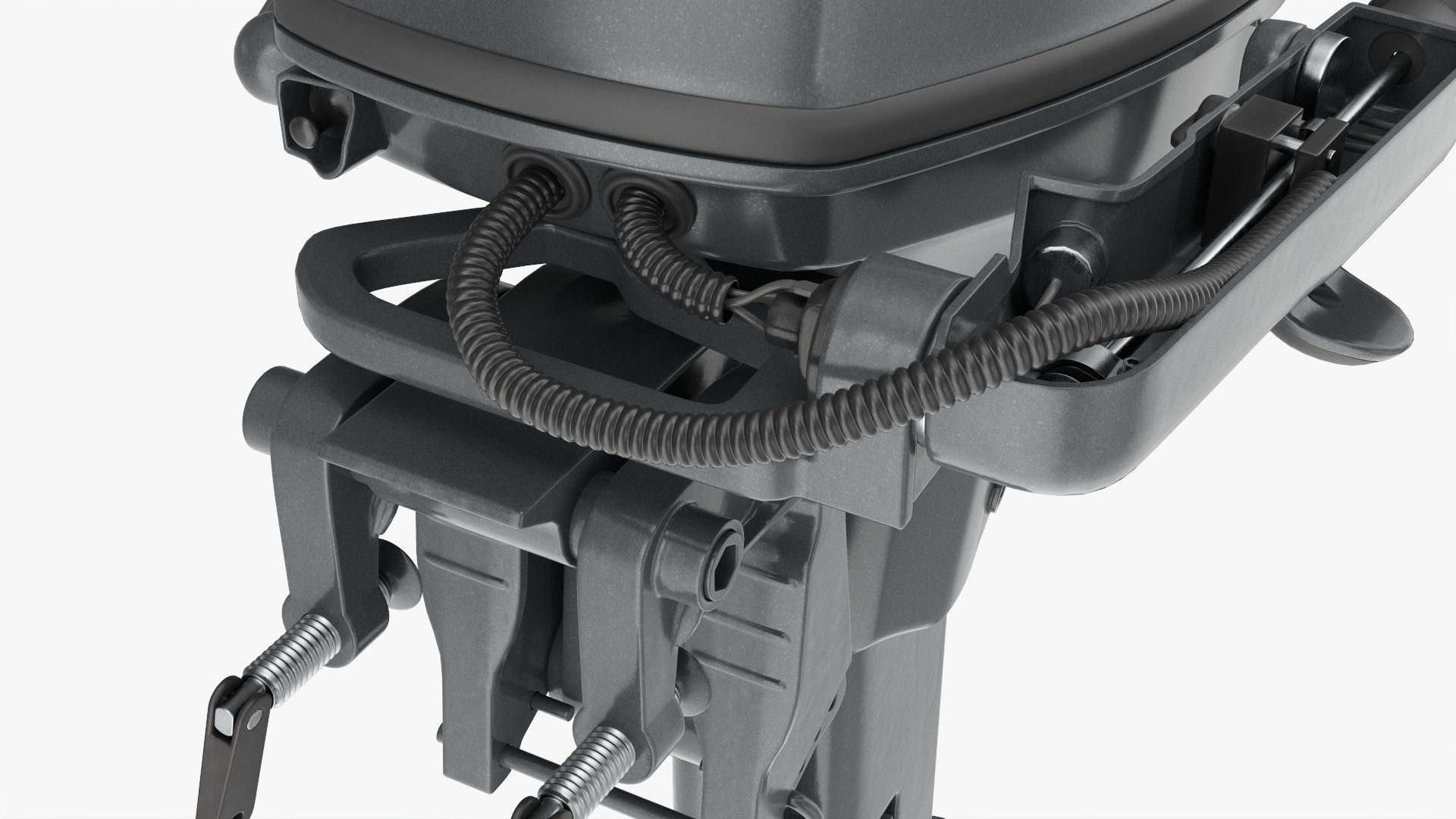 Outboard portable boat motor with folded tiller 3D model_6