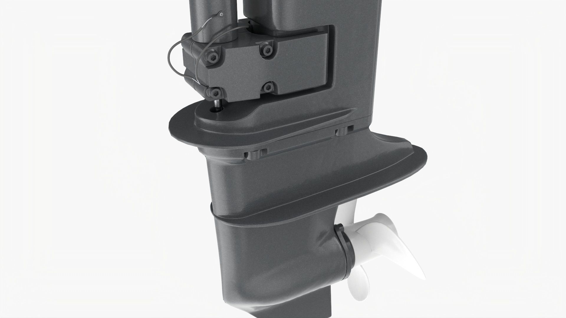 Outboard portable boat motor with folded tiller 3D model_8