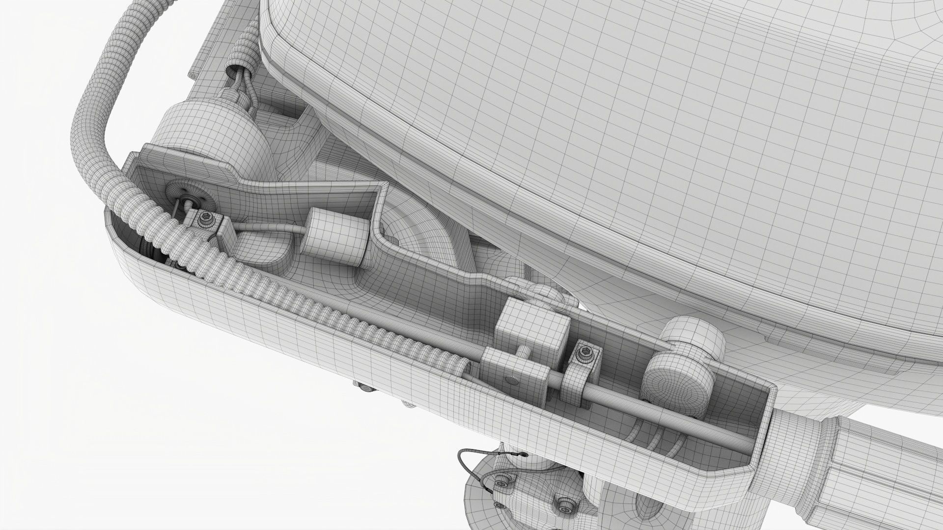 Outboard portable boat motor with folded tiller 3D model_14