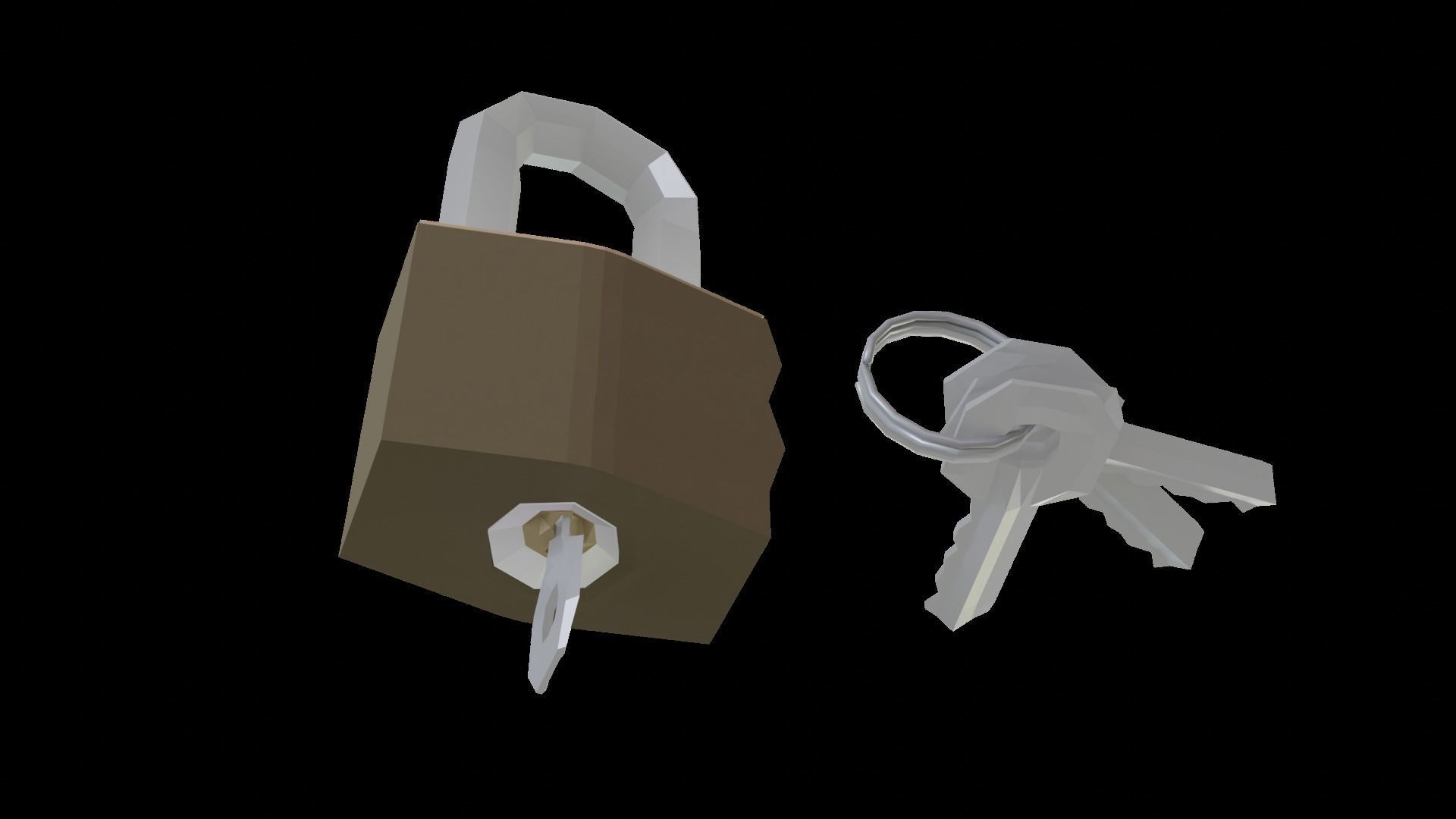 3D model Low Poly Key Lock Padlock VR / AR / lowpoly CGTrader