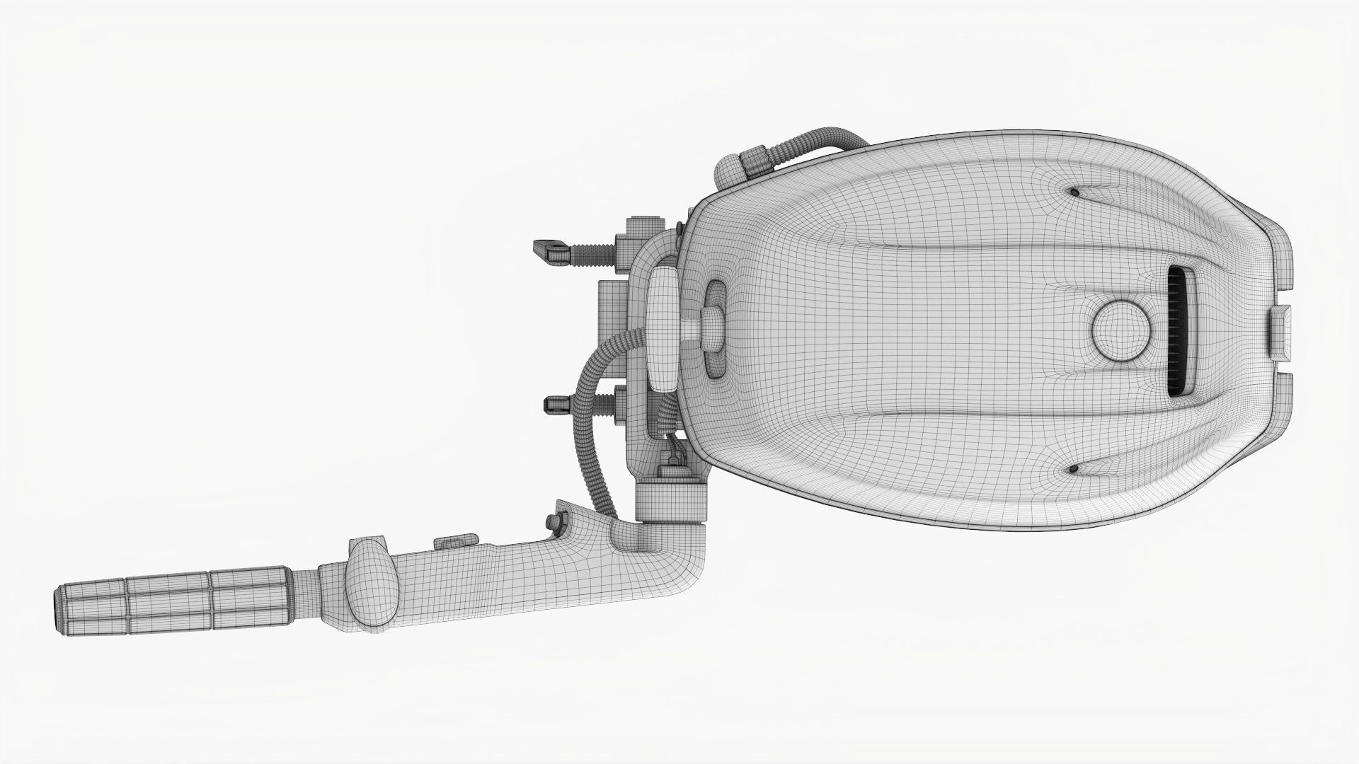 Outboard portable boat motor with tiller 3D model_23