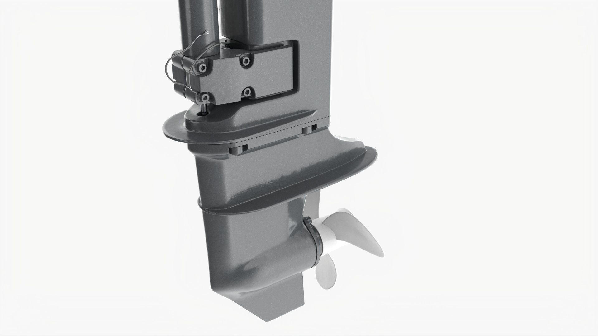 Outboard portable boat motor with tiller 3D model_10
