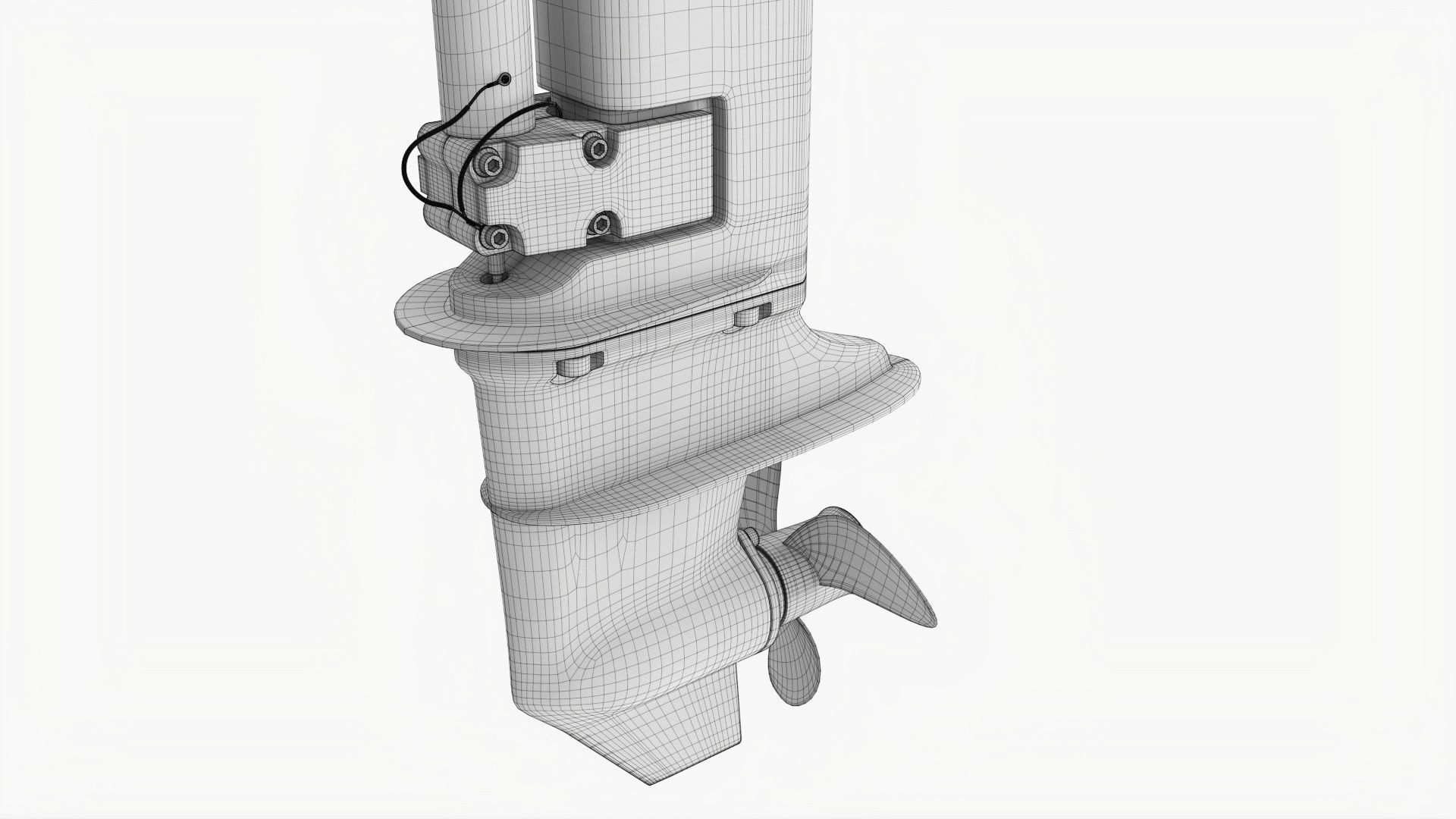 Outboard portable boat motor with tiller 3D model_18