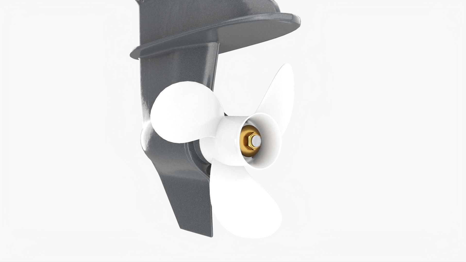 Outboard portable boat motor with tiller 3D model_11