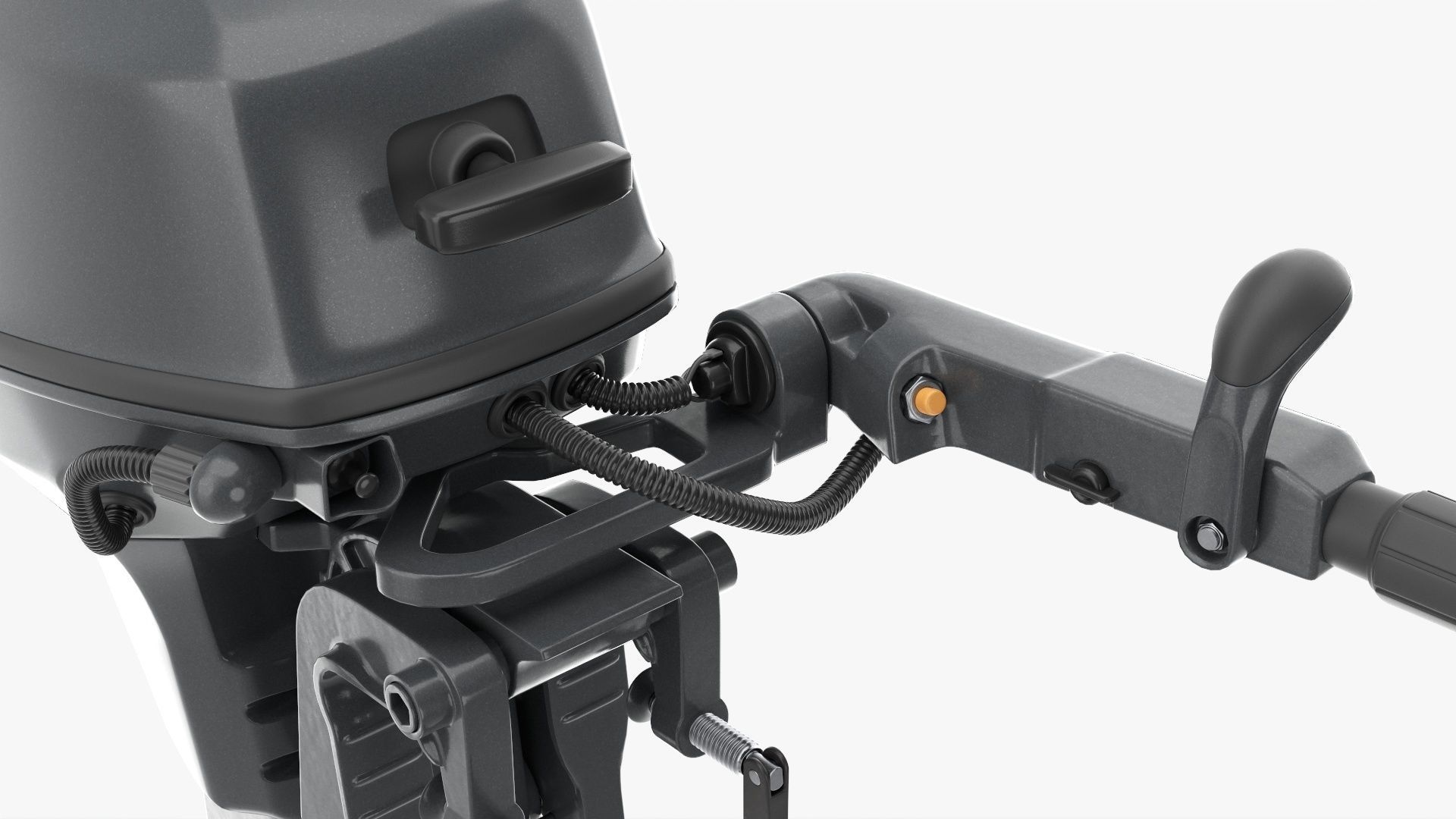 Outboard portable boat motor with tiller 3D model_8