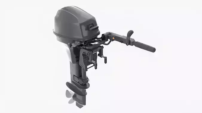 Outboard portable boat motor with tiller
