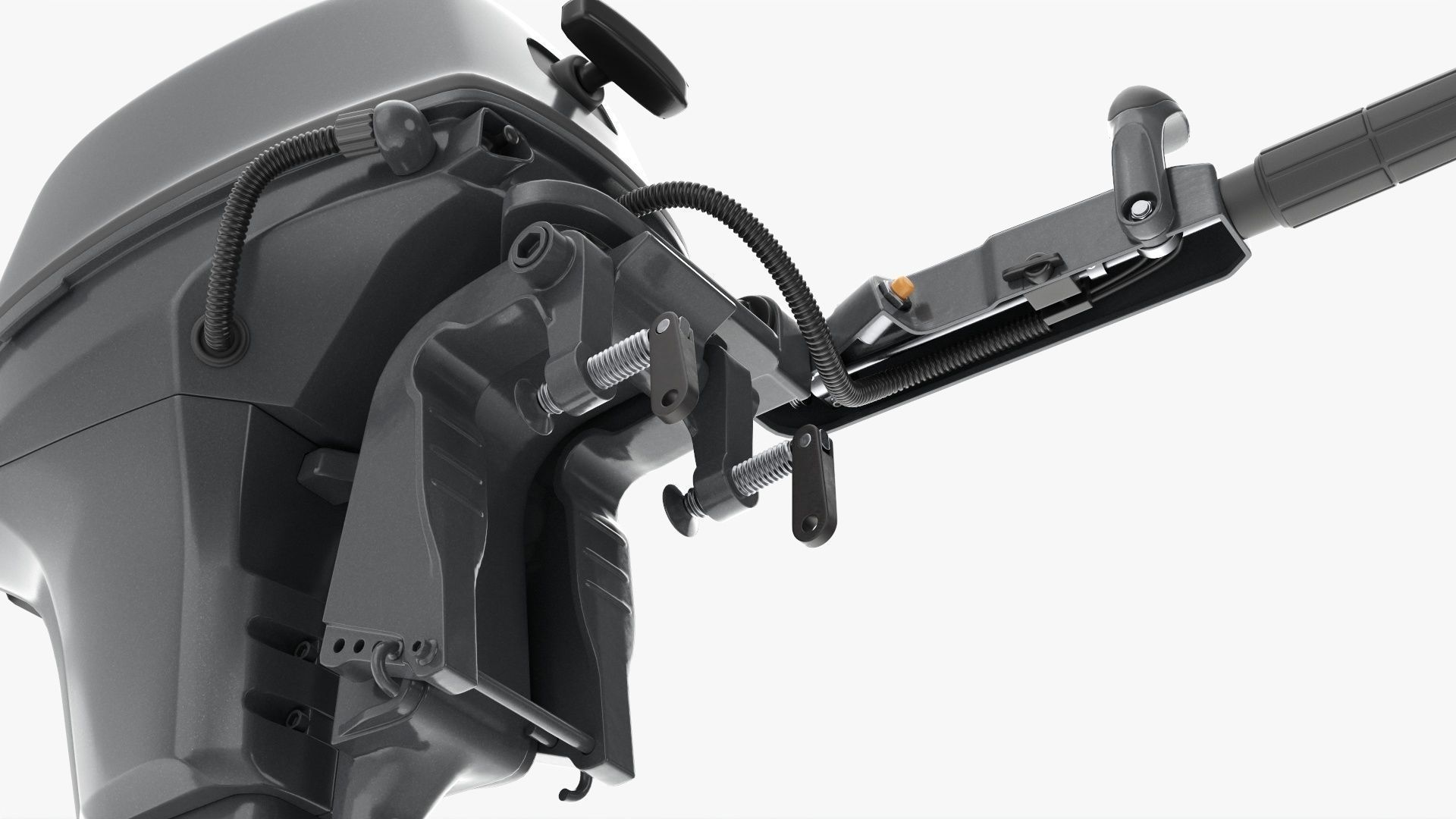 Outboard portable boat motor with tiller 3D model_9