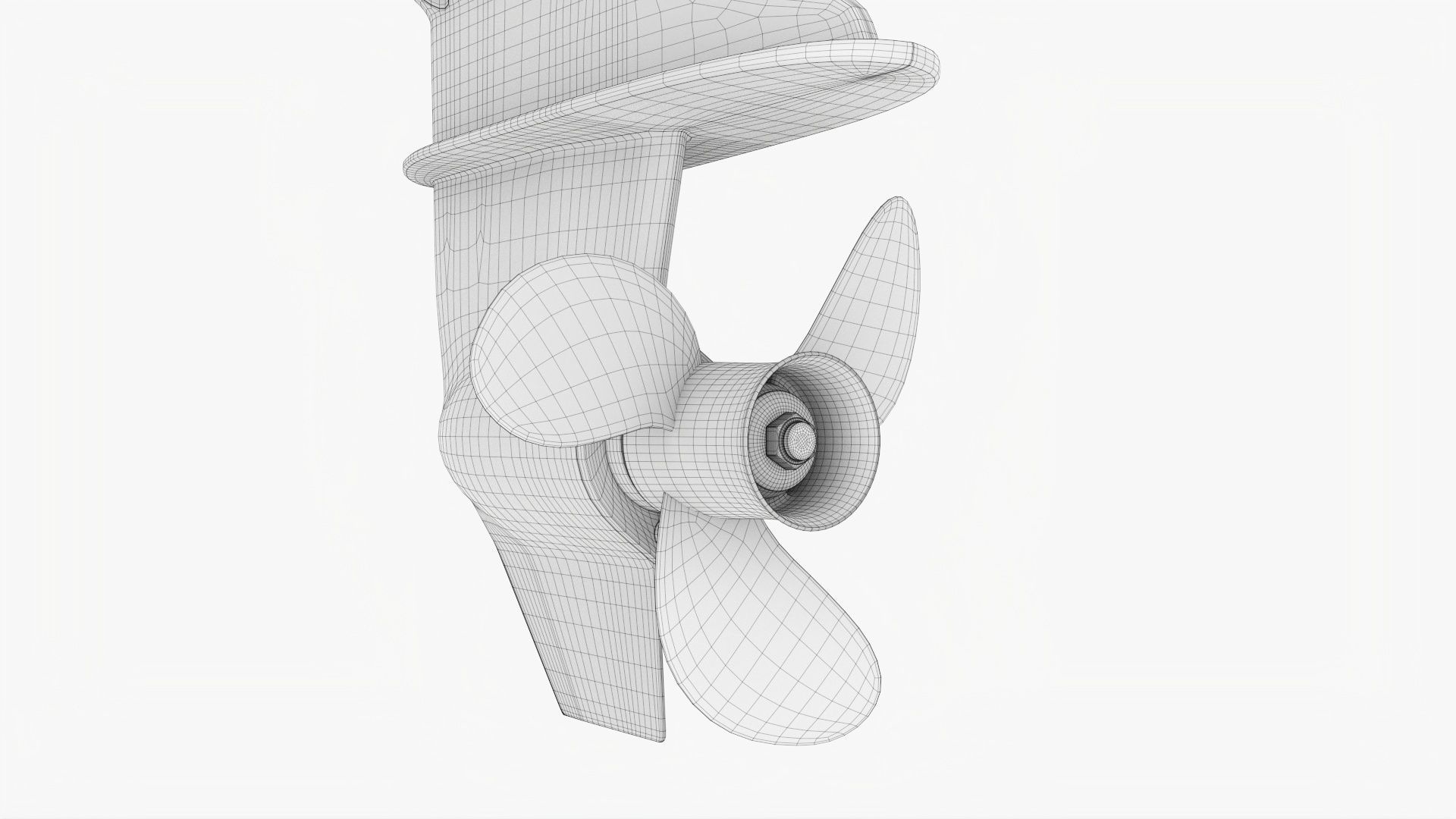 Outboard portable boat motor with tiller 3D model_19