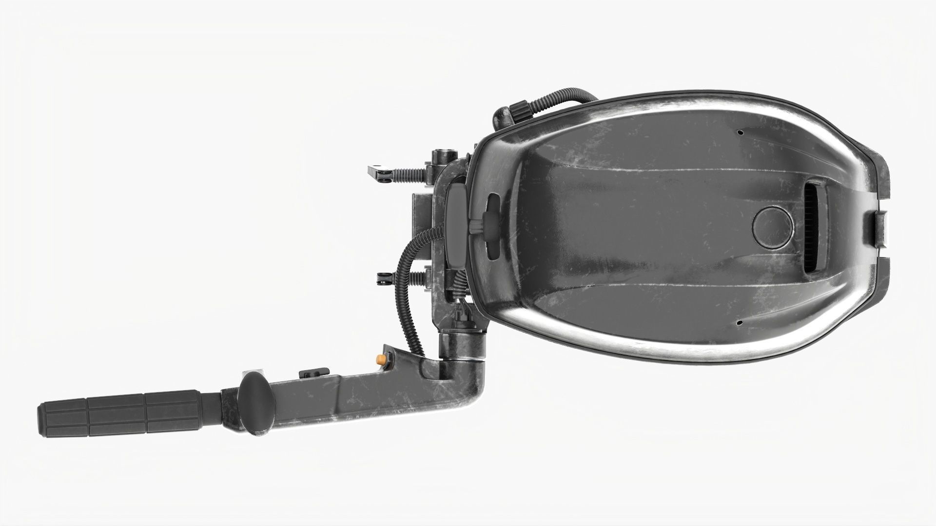 Outboard portable boat motor with tiller used 3D model_6