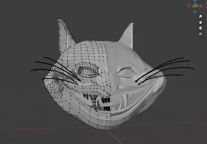 Cat low poly mask Free 3D model