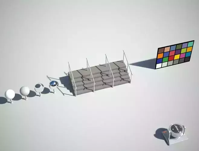 Staircase with handrail