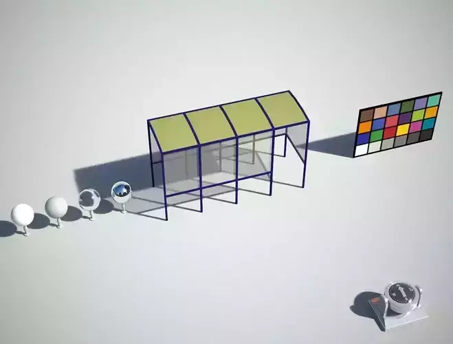 Smoking or Bus Shelter Low-poly 3D model