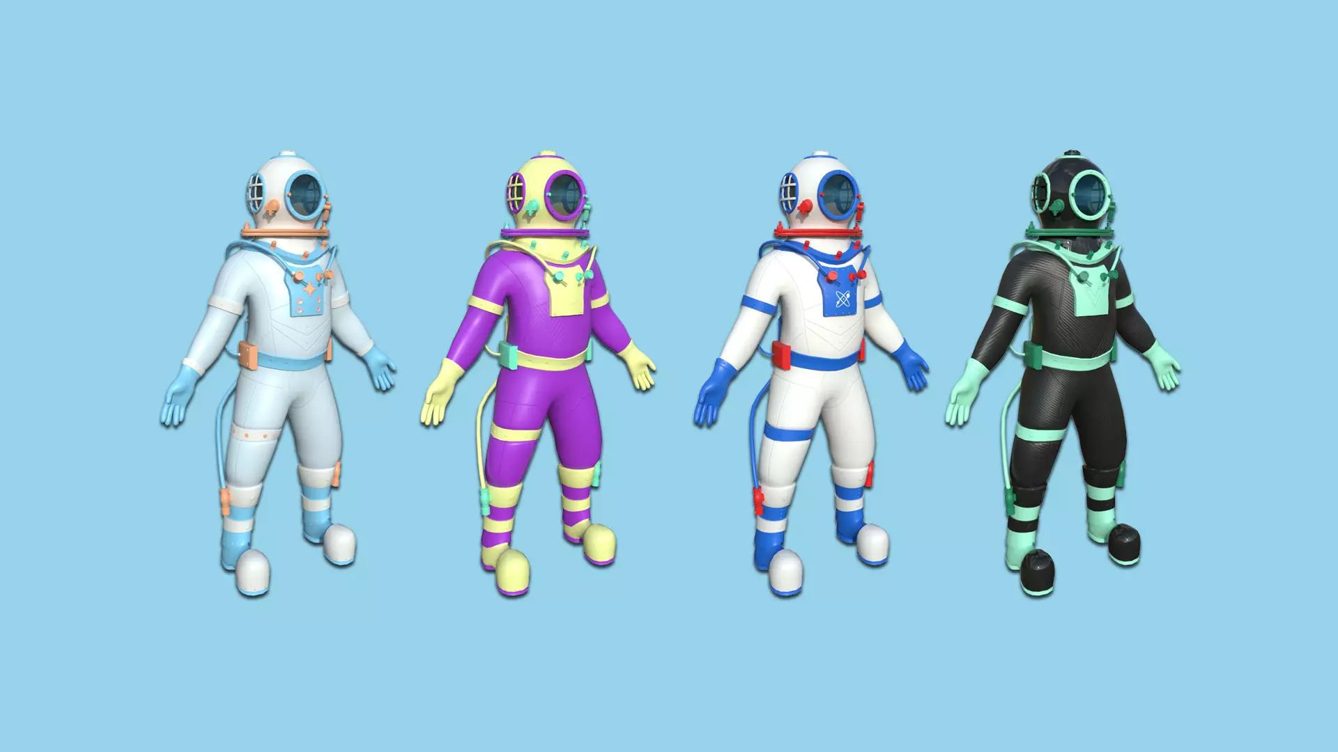 04 Diving Suits Collection - Cartoon Character Design _0