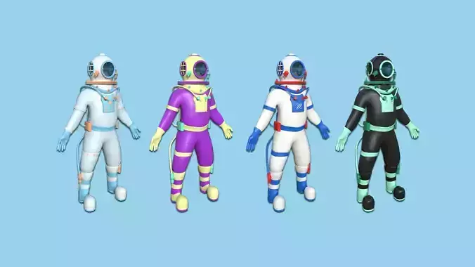04 Diving Suits Collection - Cartoon Character Design 