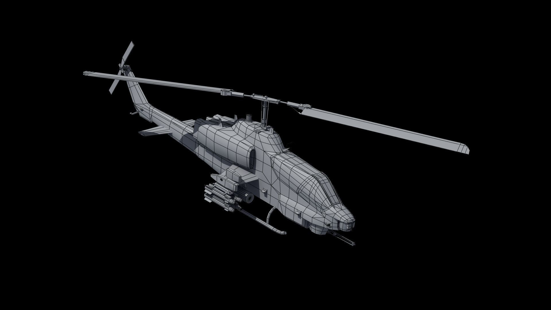 AH1W Cobra attack helicopter Low-poly 3D model_38