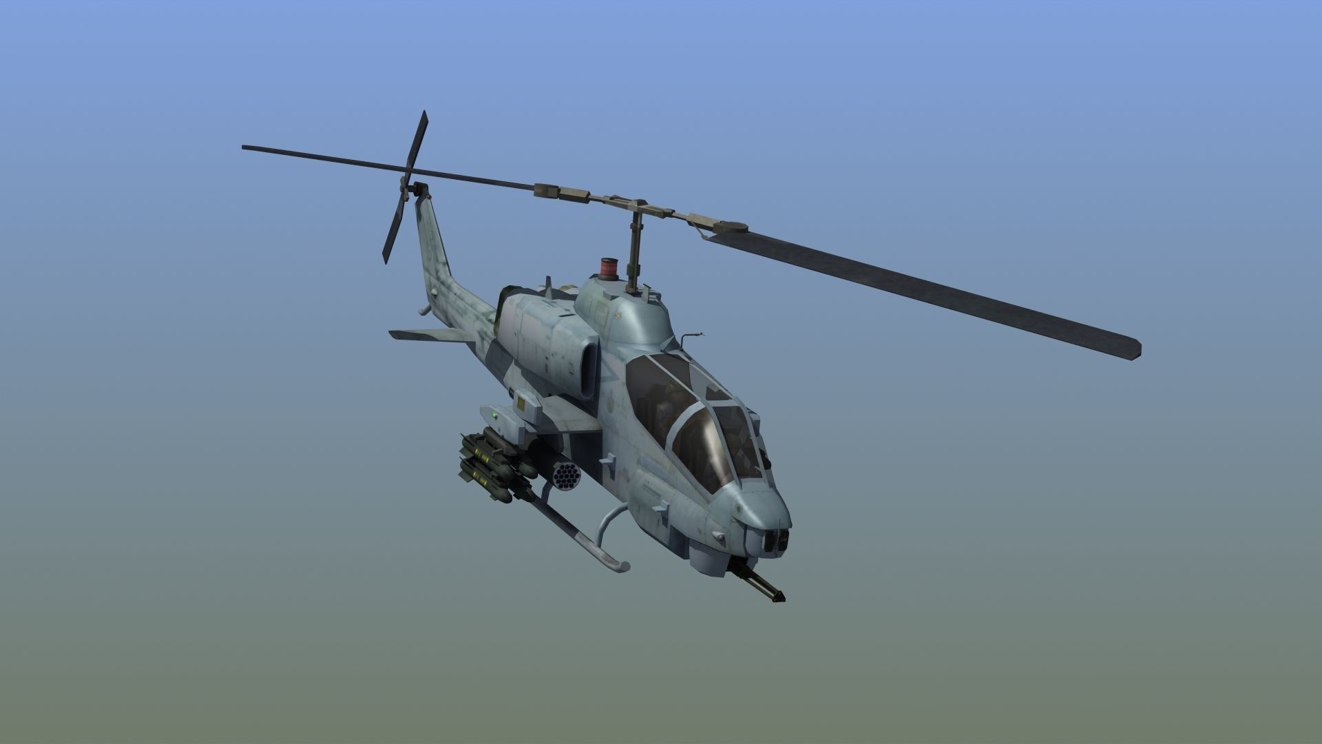 AH1W Cobra attack helicopter Low-poly 3D model_13