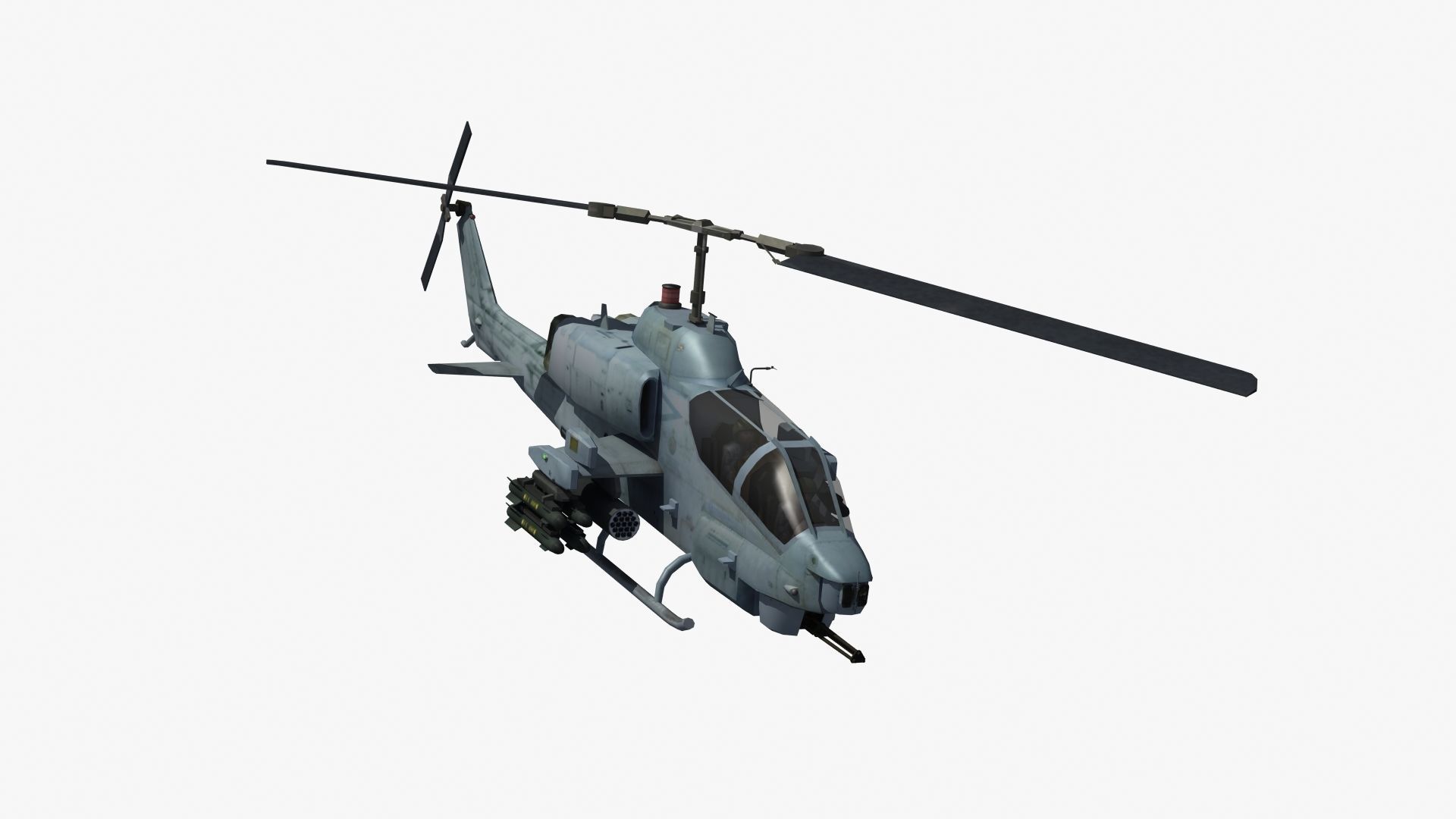 AH1W Cobra attack helicopter Low-poly 3D model_32