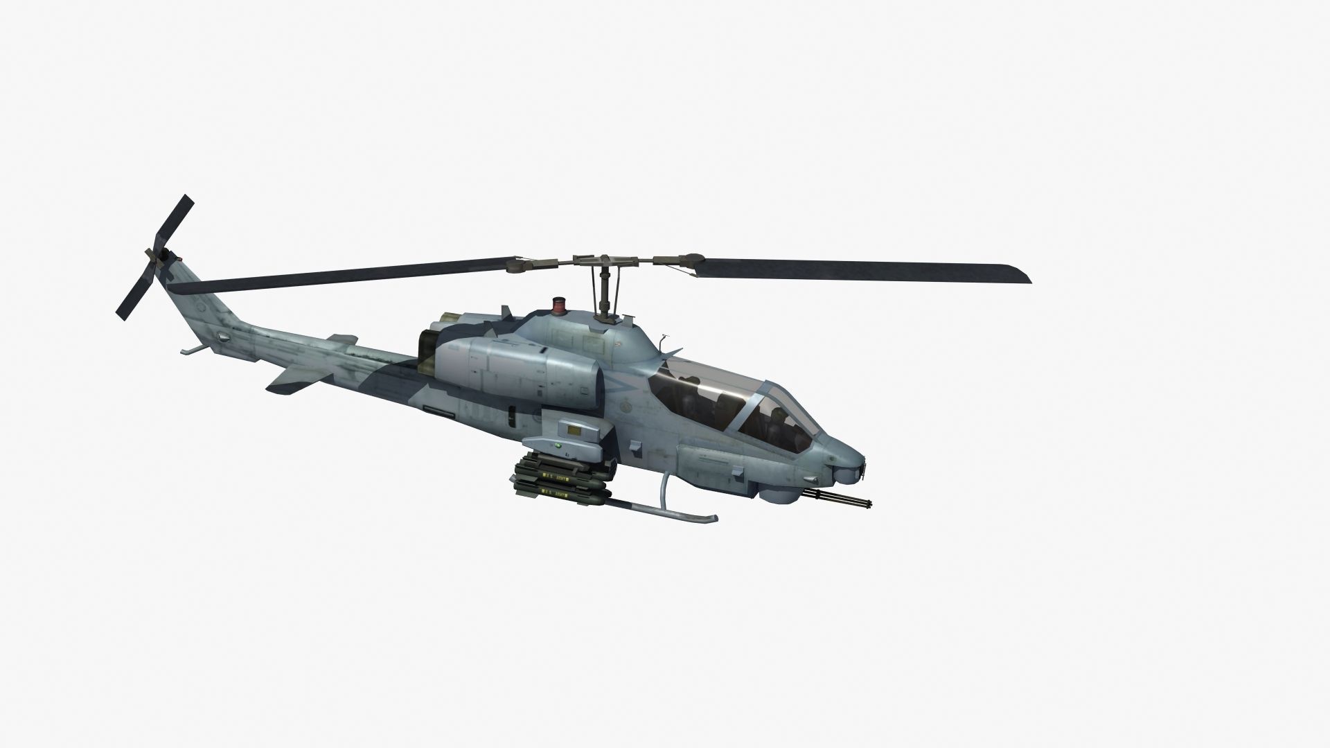 AH1W Cobra attack helicopter Low-poly 3D model_29