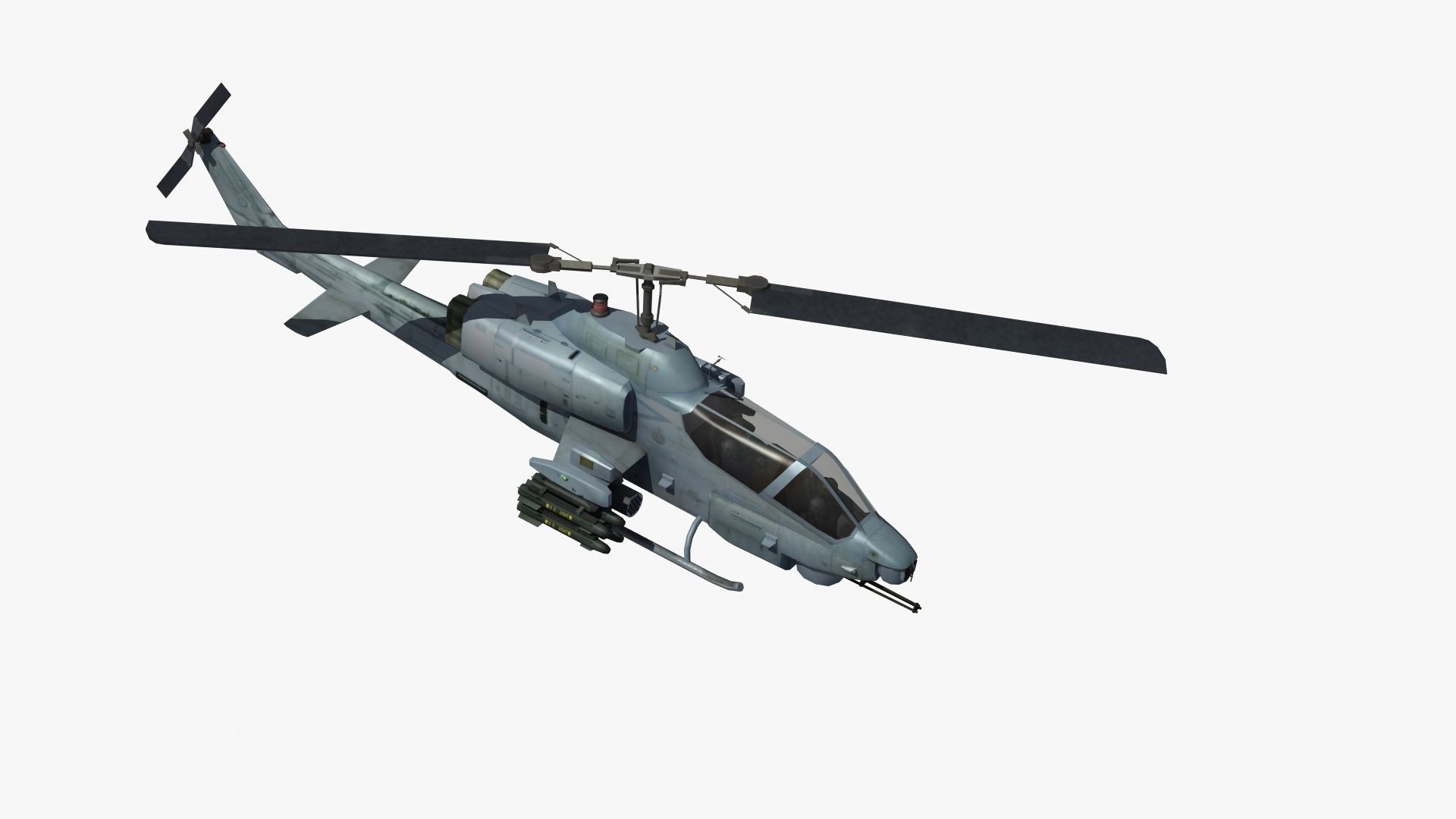 AH1W Cobra attack helicopter Low-poly 3D model_27