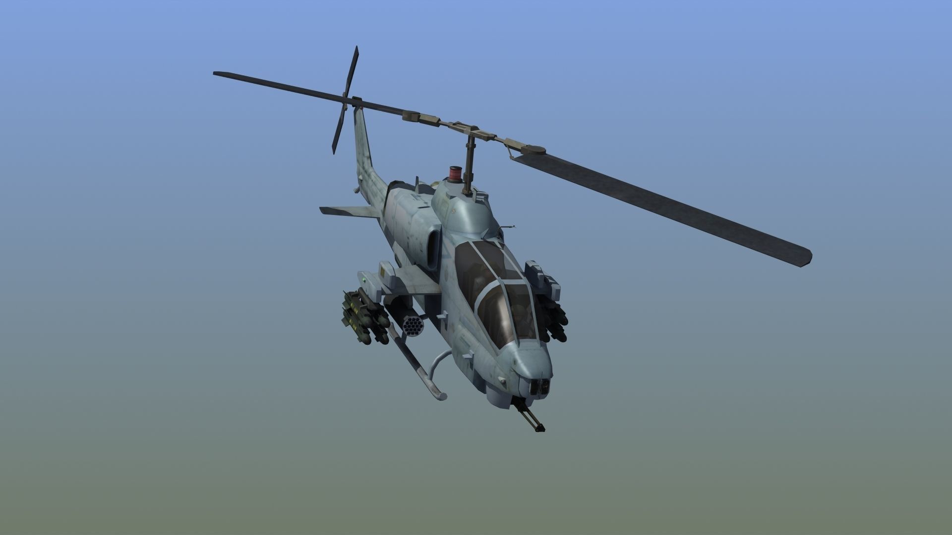 AH1W Cobra attack helicopter Low-poly 3D model_14