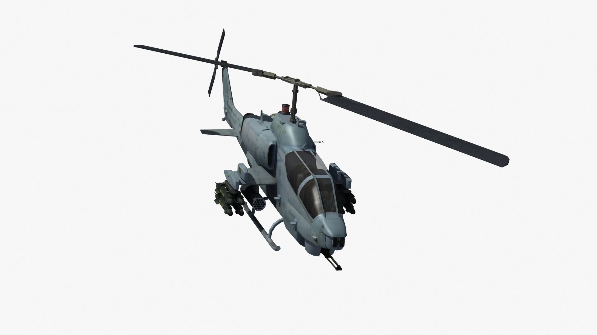 AH1W Cobra attack helicopter Low-poly 3D model_33