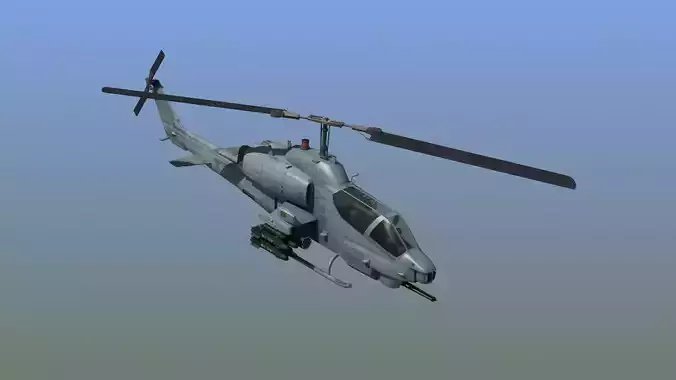 AH1W Cobra attack helicopter Low-poly 3D model