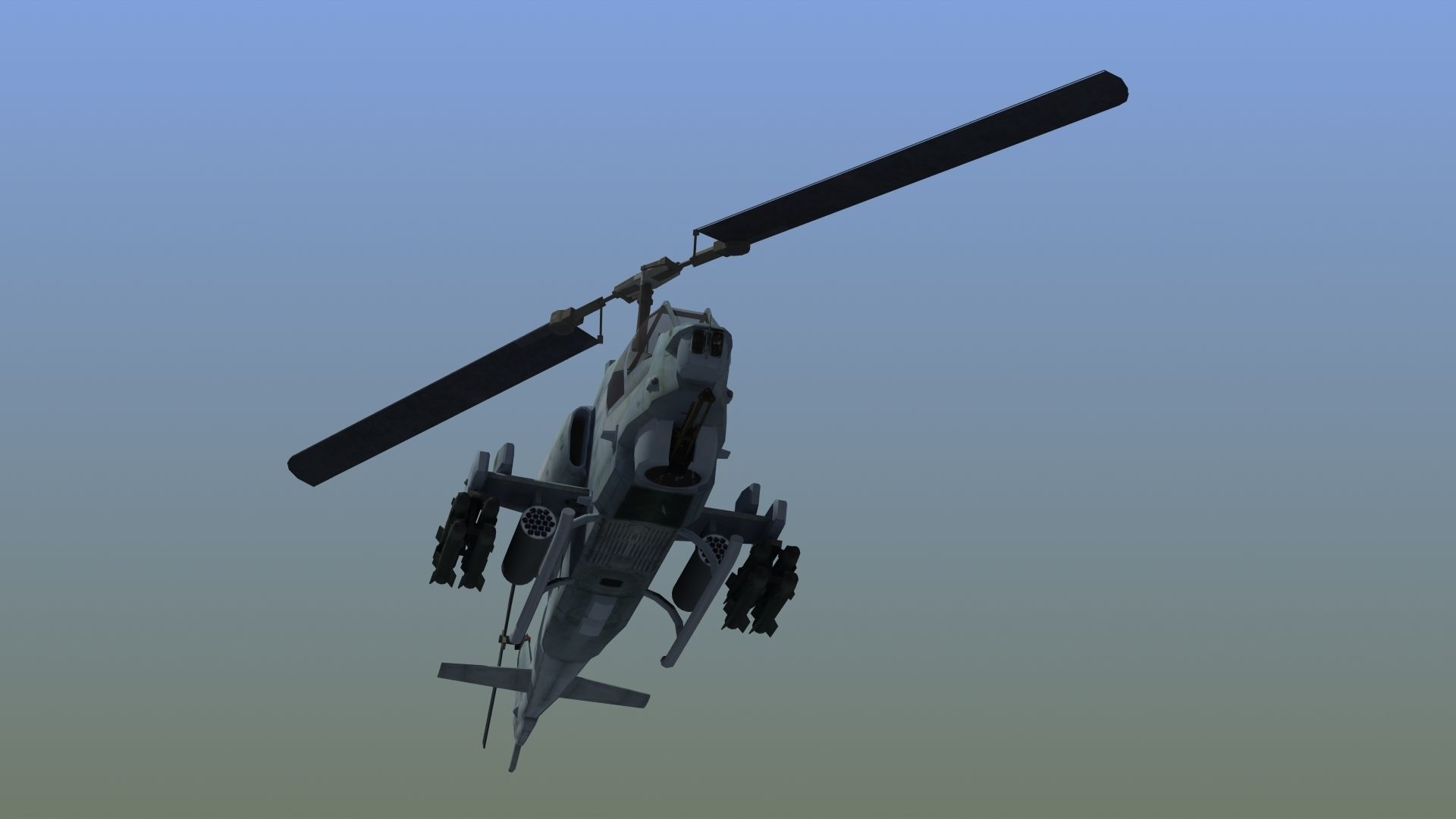 AH1W Cobra attack helicopter Low-poly 3D model_17