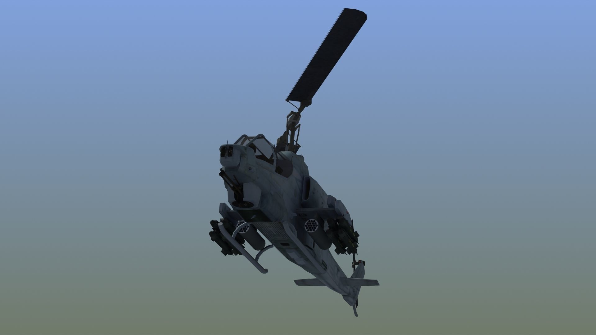 AH1W Cobra attack helicopter Low-poly 3D model_16