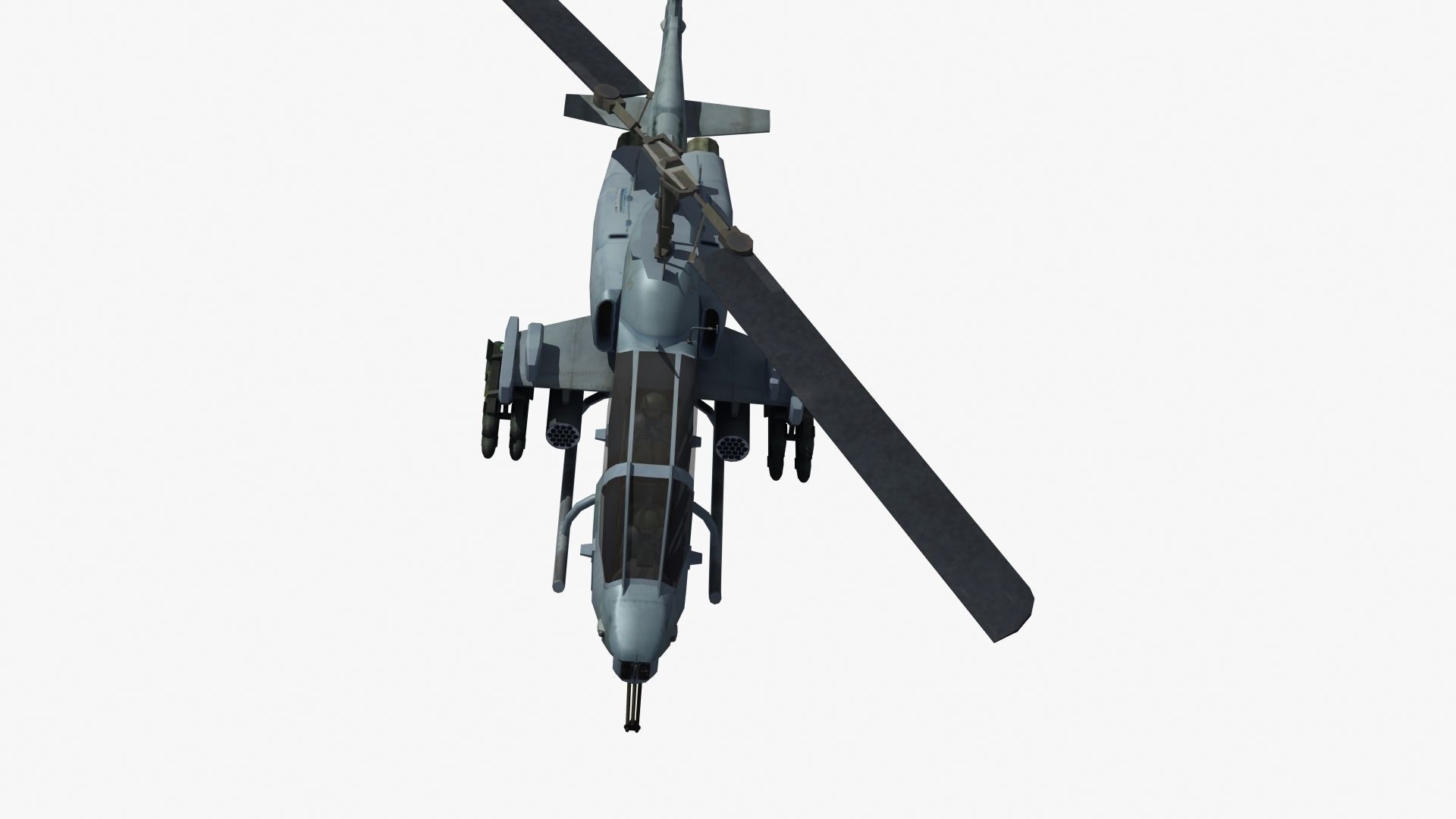 AH1W Cobra attack helicopter Low-poly 3D model_26