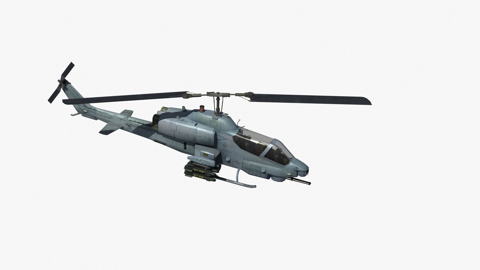 AH1W Cobra attack helicopter Low-poly 3D model_28
