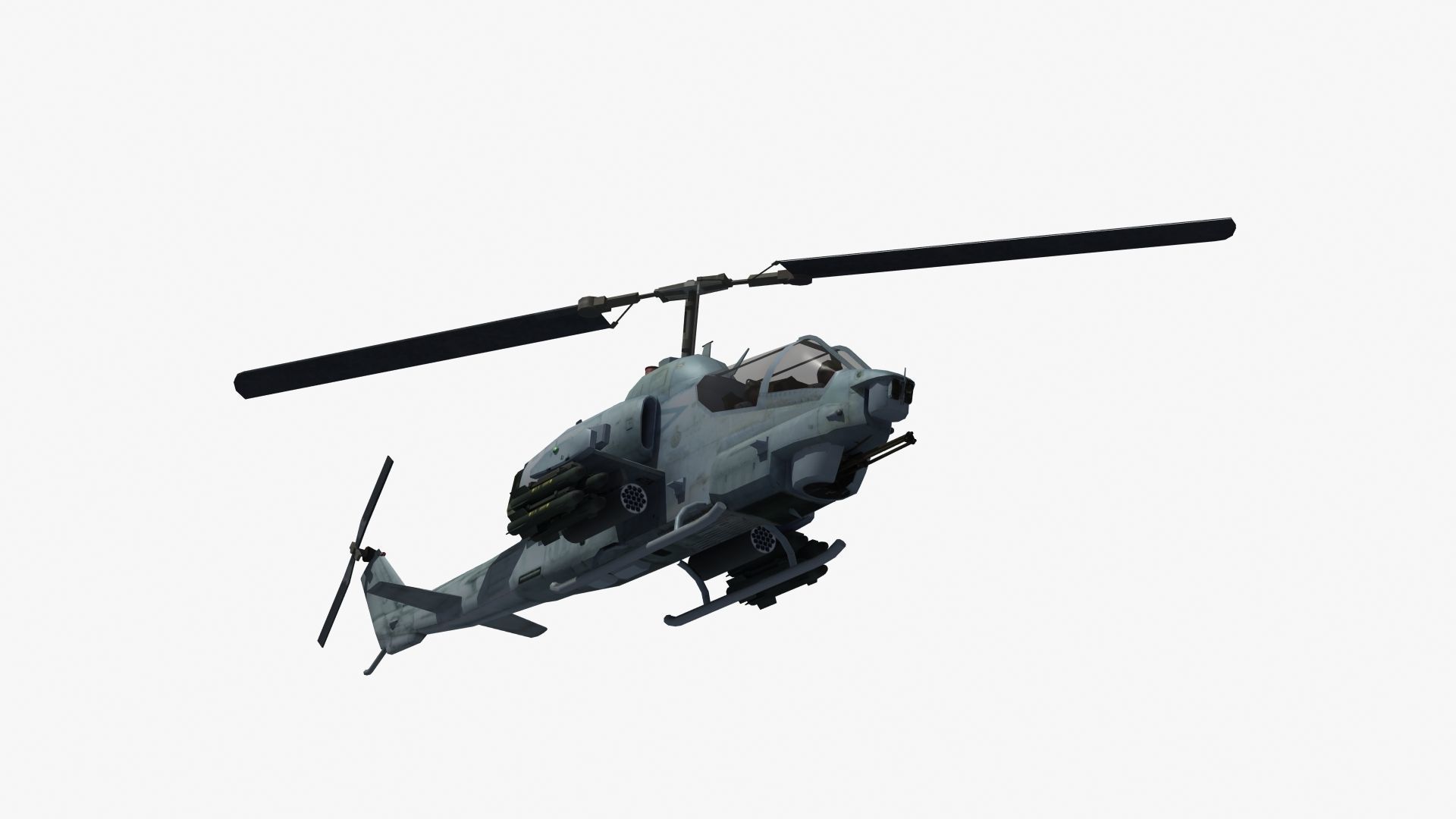 AH1W Cobra attack helicopter Low-poly 3D model_37
