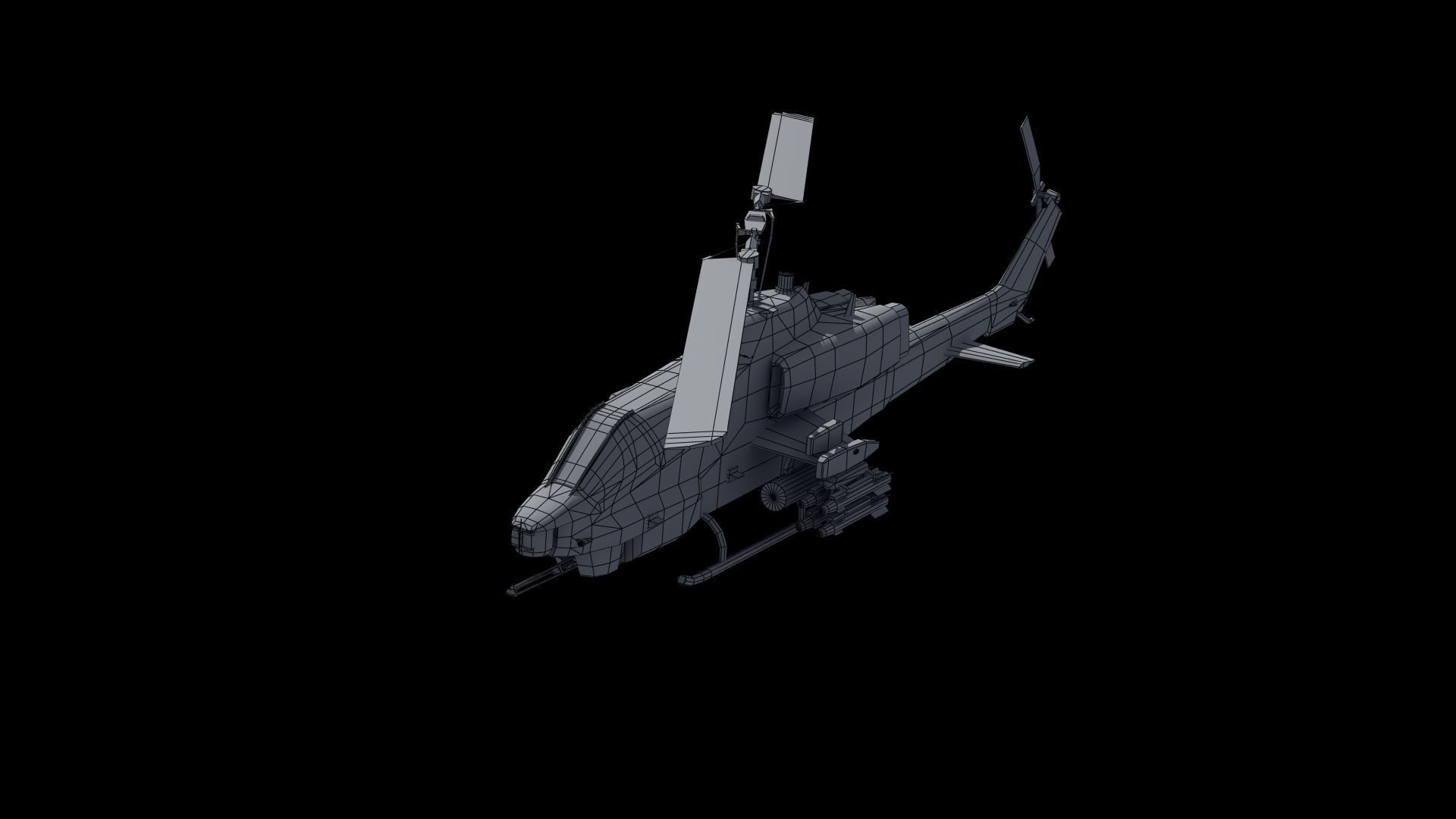 AH1W Cobra attack helicopter Low-poly 3D model_40