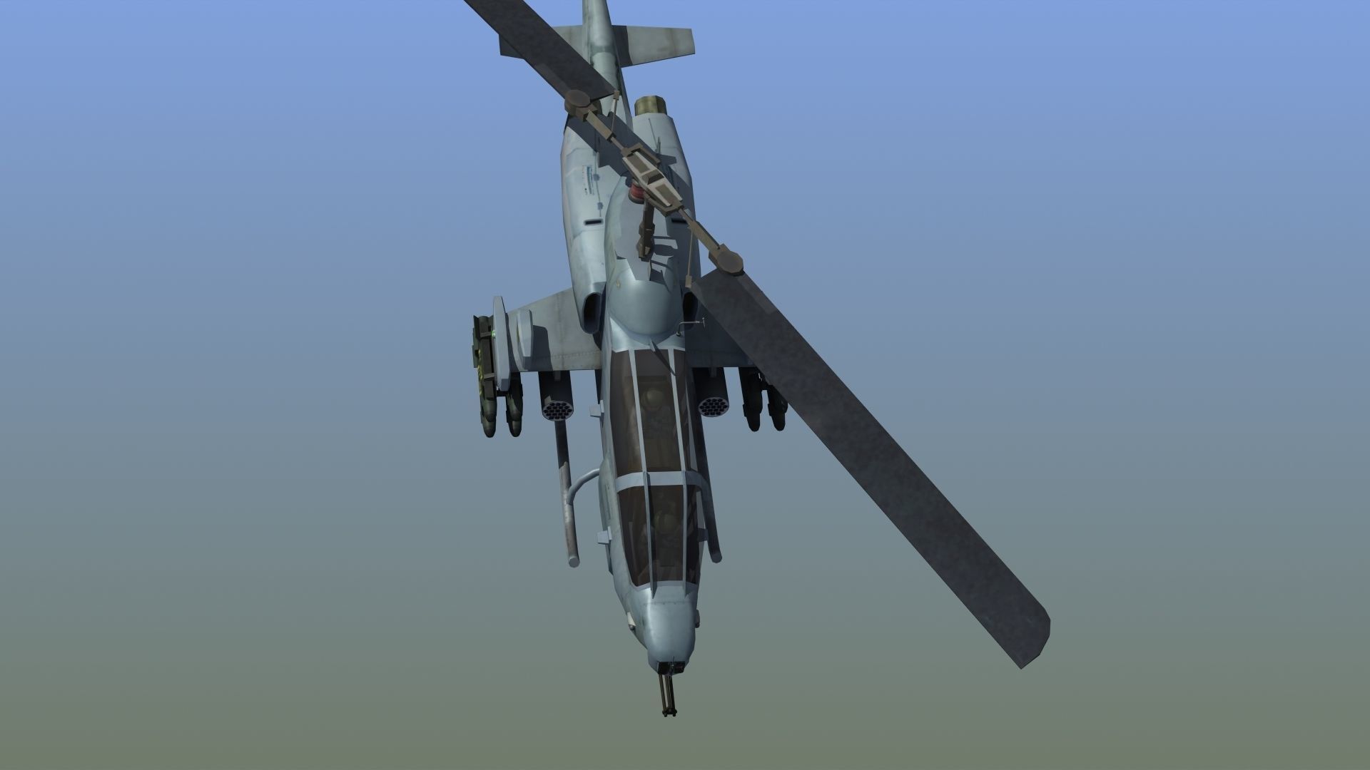 AH1W Cobra attack helicopter Low-poly 3D model_5
