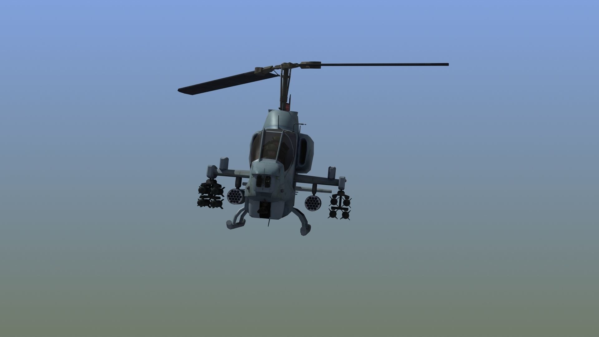 AH1W Cobra attack helicopter Low-poly 3D model_15