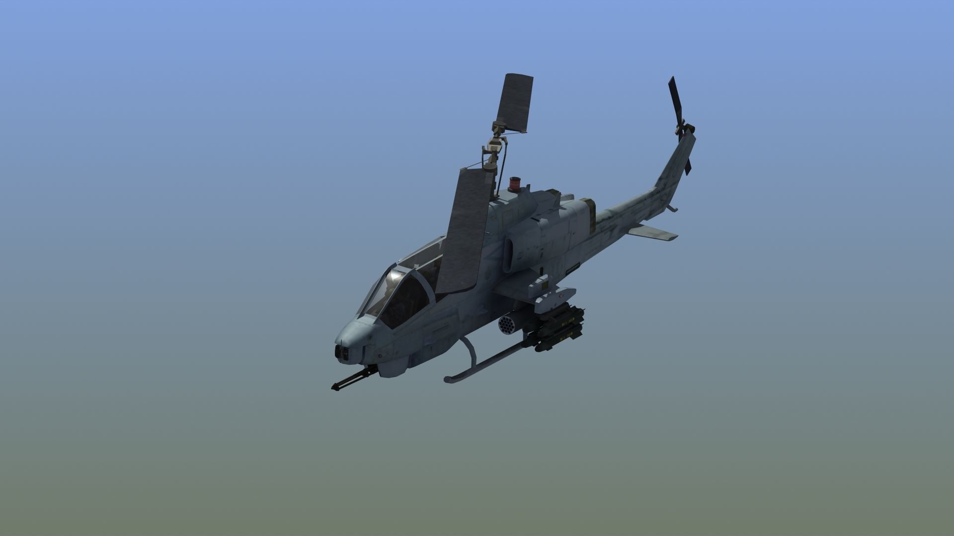 AH1W Cobra attack helicopter Low-poly 3D model_6