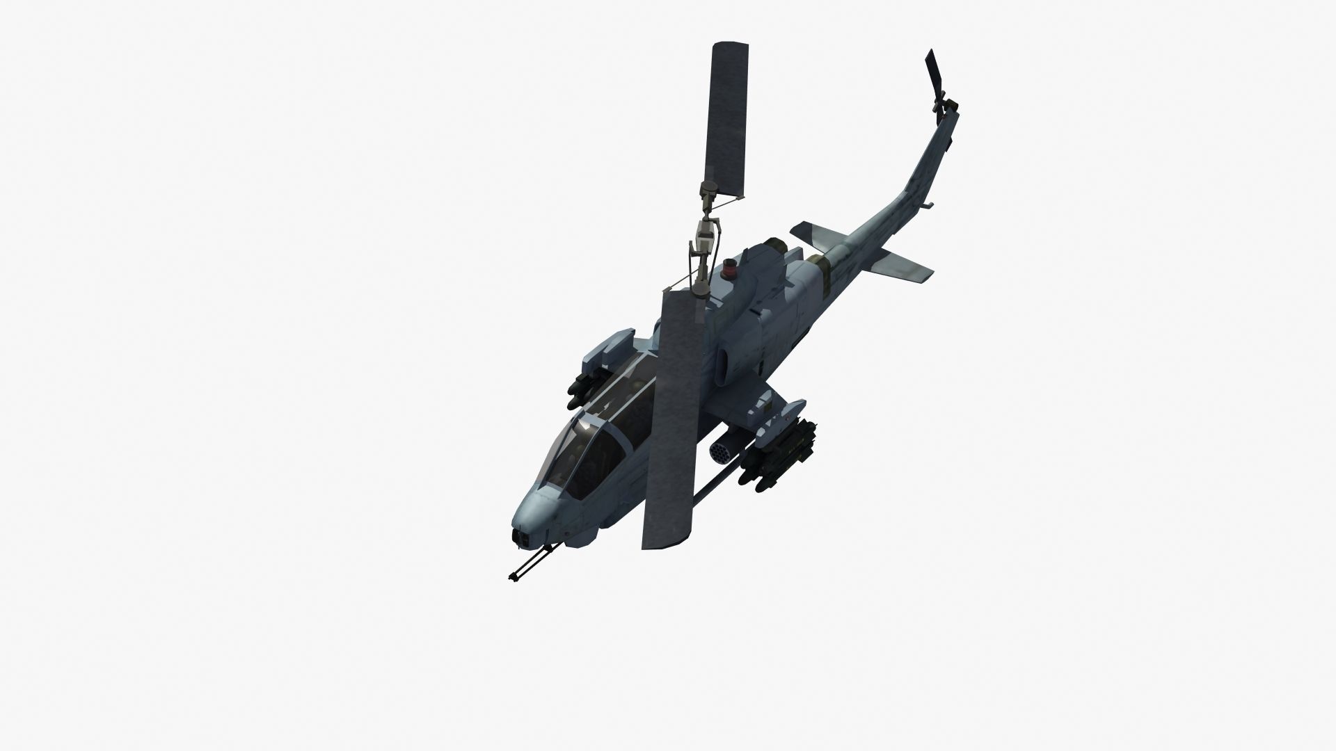 AH1W Cobra attack helicopter Low-poly 3D model_21