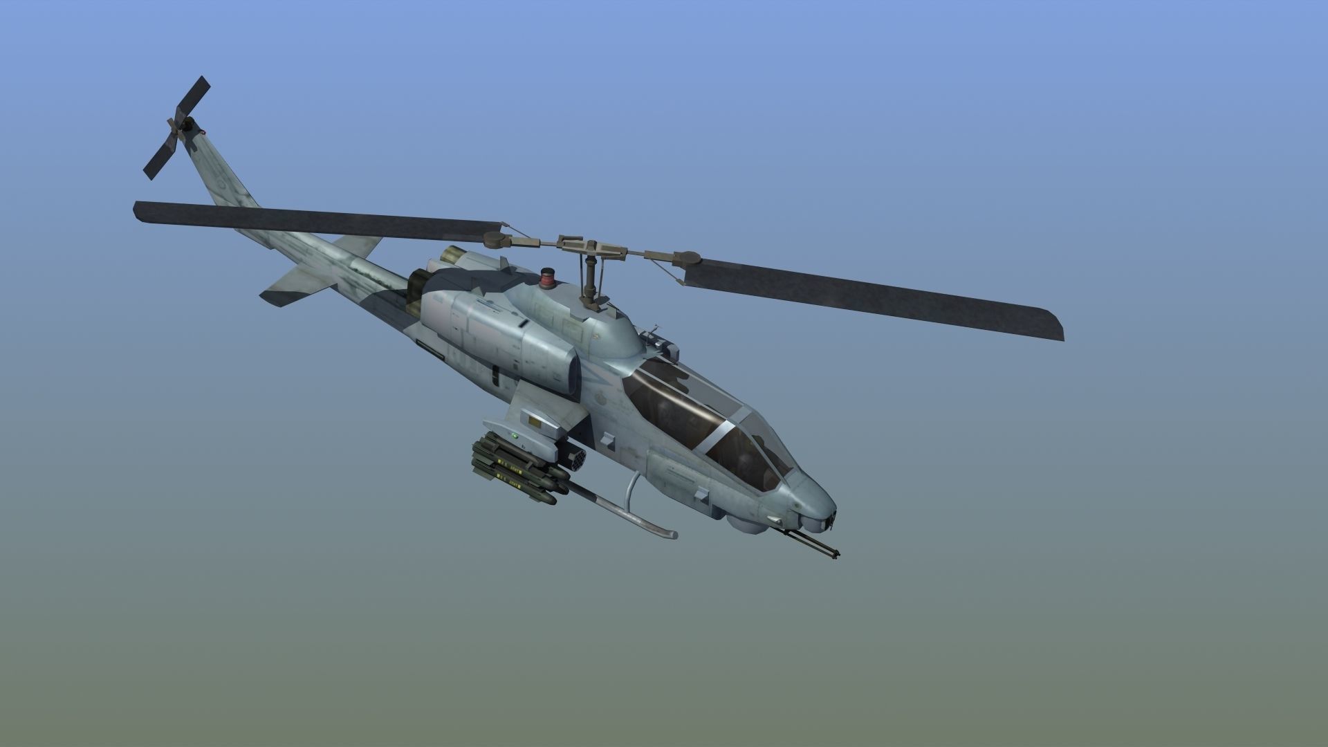 AH1W Cobra attack helicopter Low-poly 3D model_8