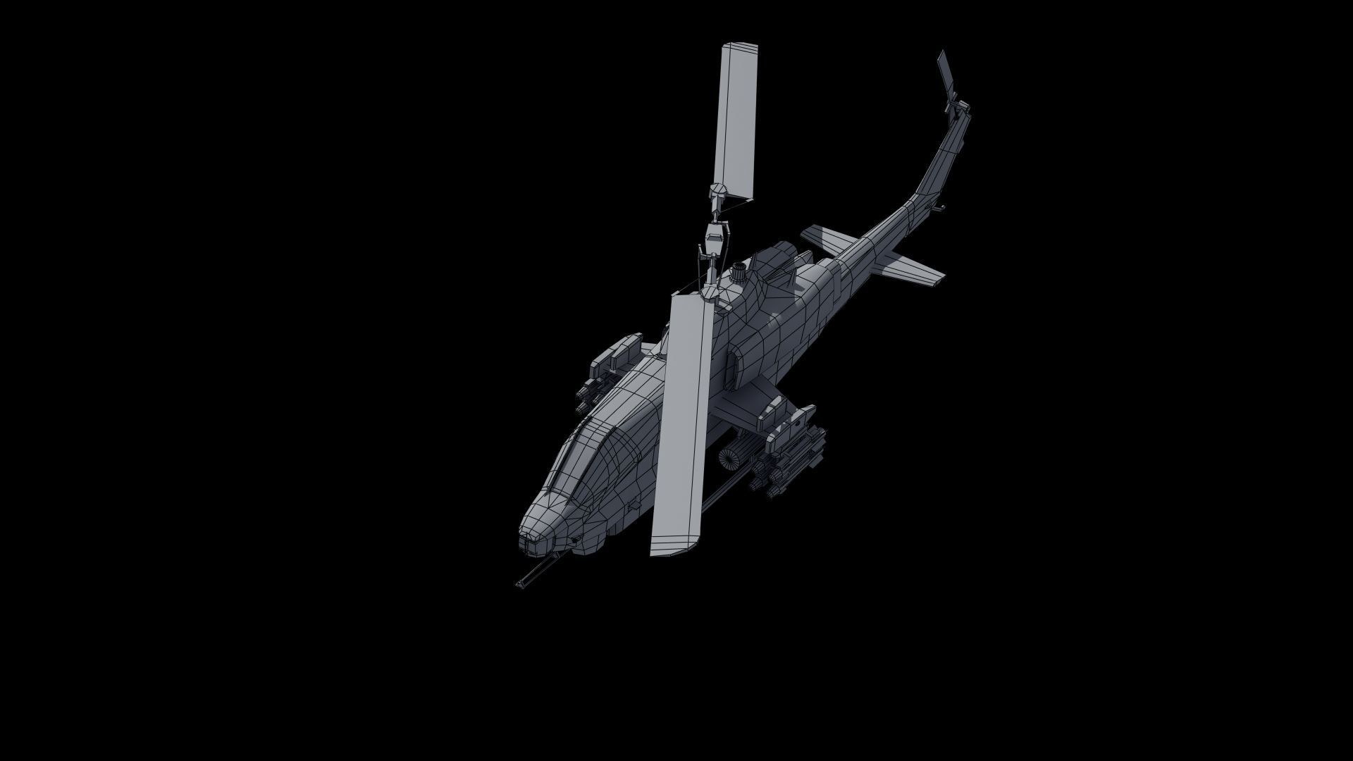 AH1W Cobra attack helicopter Low-poly 3D model_39