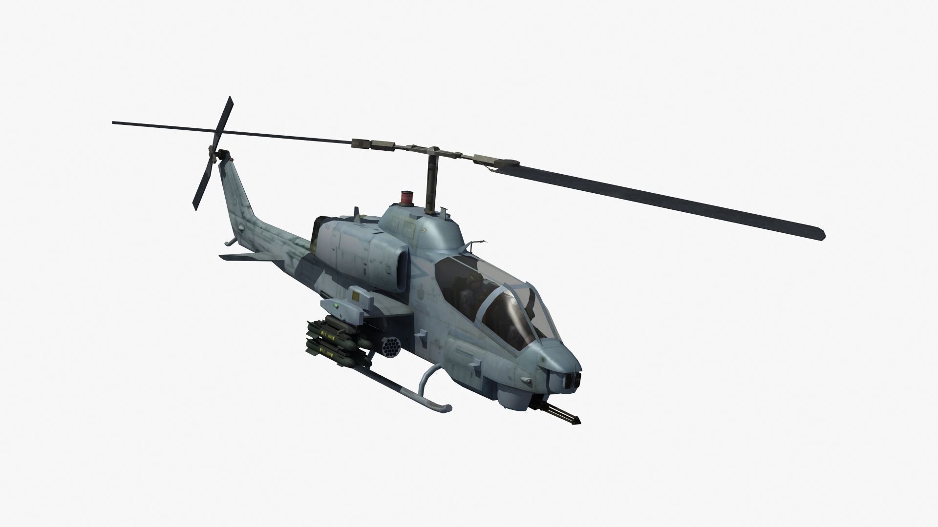 AH1W Cobra attack helicopter Low-poly 3D model_31