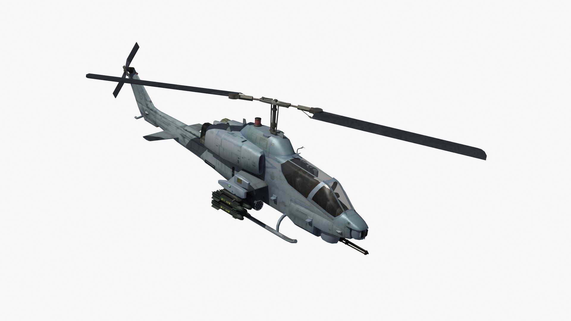 AH1W Cobra attack helicopter Low-poly 3D model_19