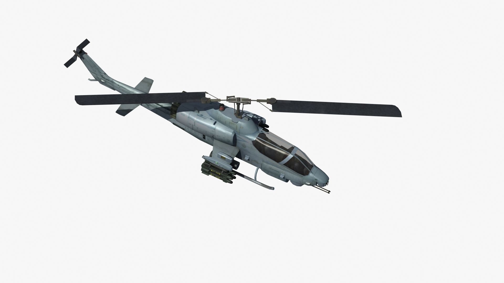 AH1W Cobra attack helicopter Low-poly 3D model_23